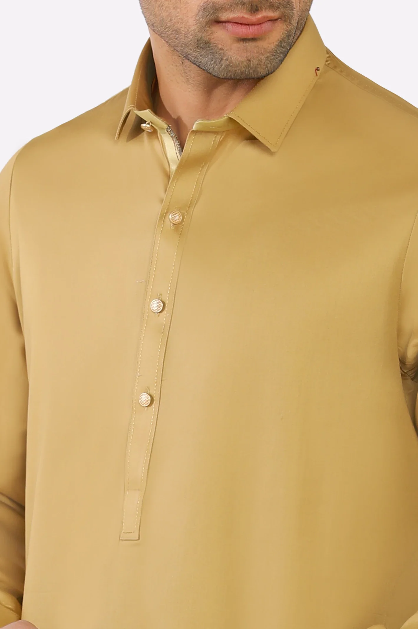 Mustard Cotton Shalwar Kameez - Image 3