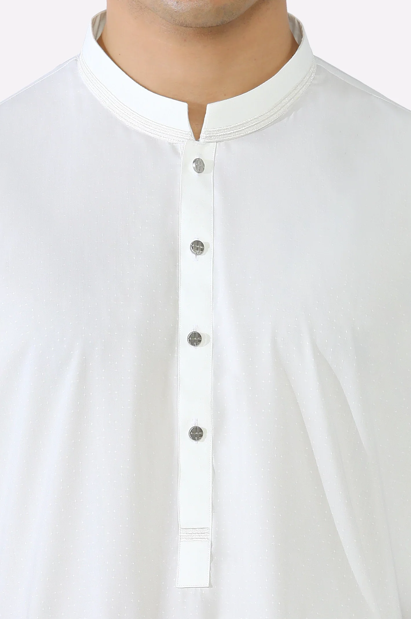 Off White Wash & Wear Shalwar Kameez - Image 3