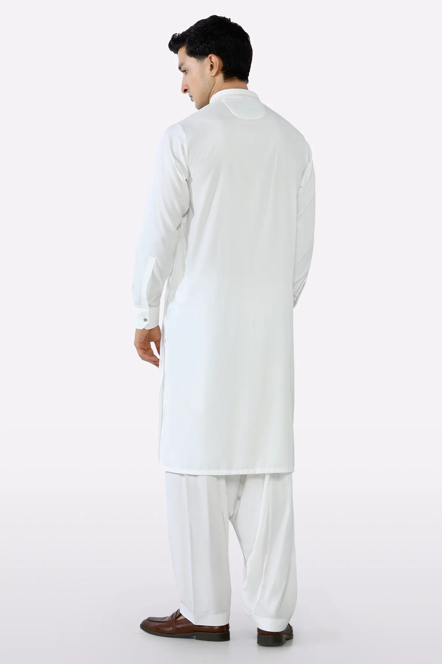 Off White Wash & Wear Shalwar Kameez - Image 4