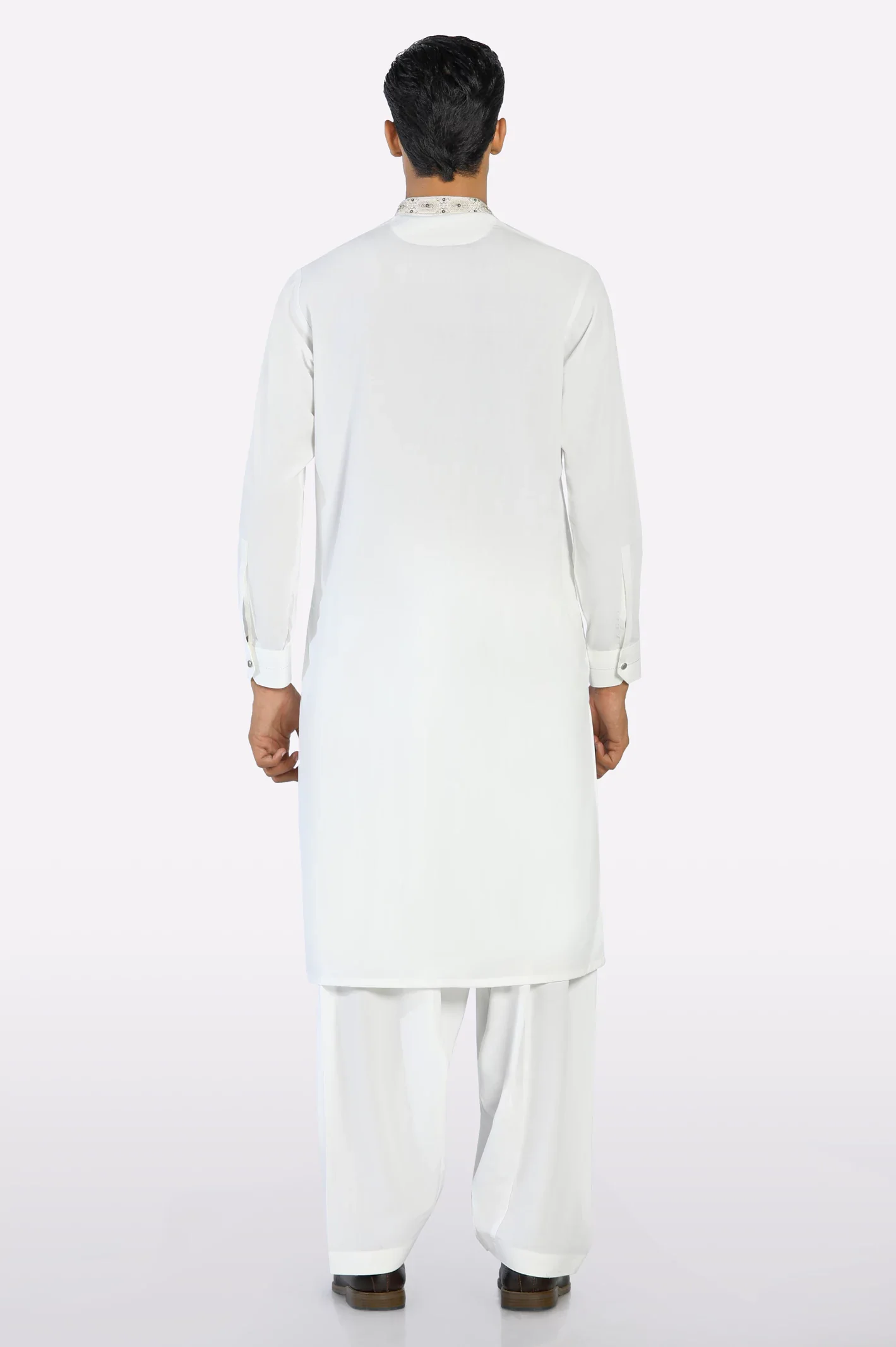 Off White Wash & Wear Shalwar Kameez - Image 4