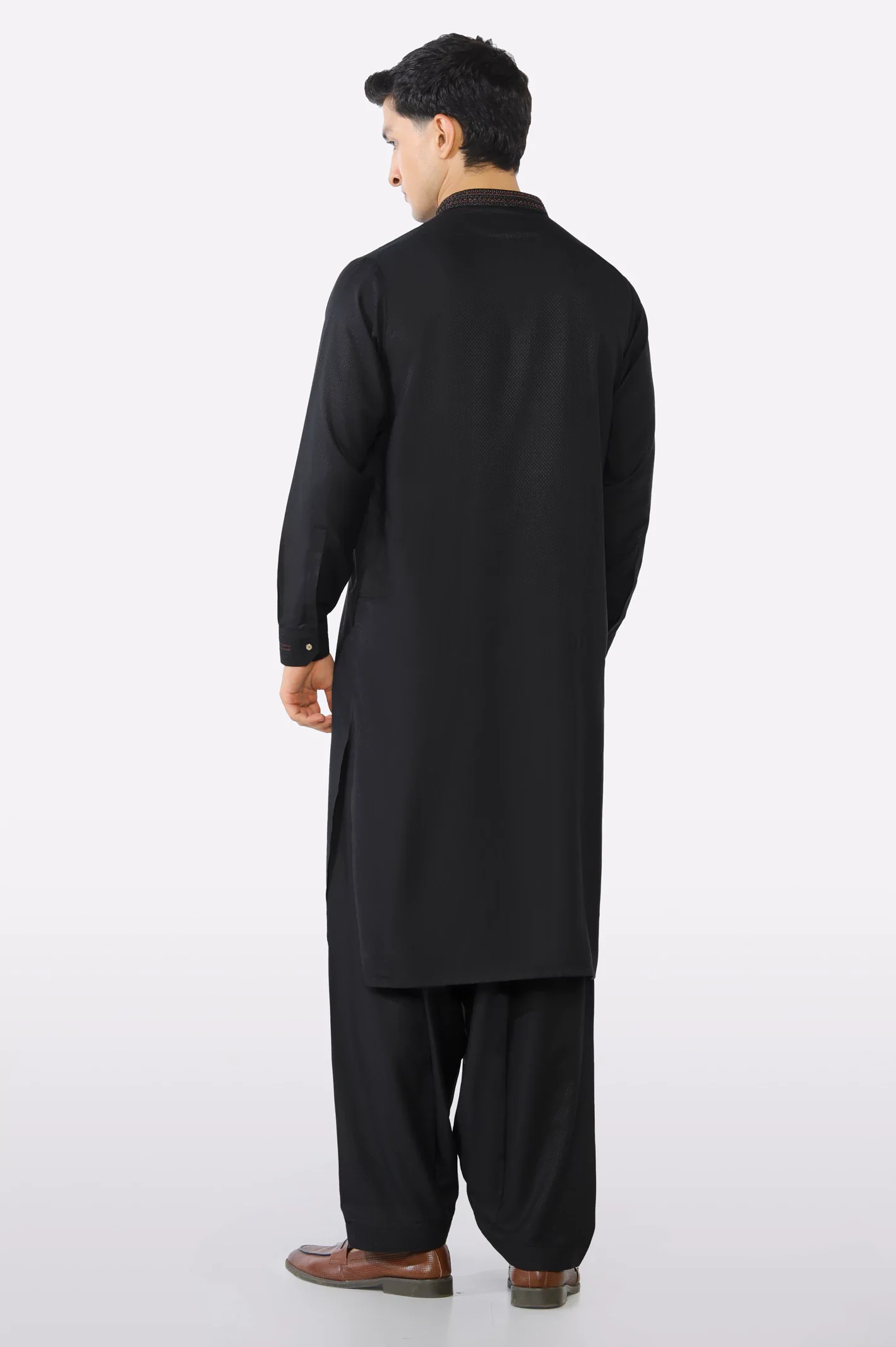 Black Wash & Wear Shalwar Kameez - Image 4
