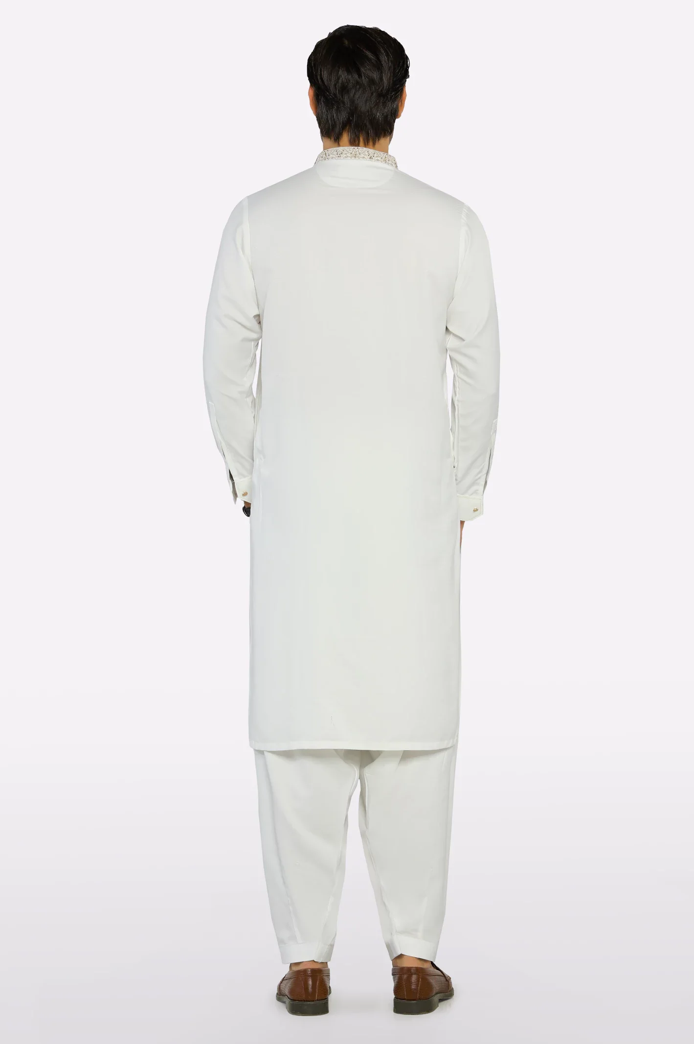Cream Wash & Wear Shalwar Kameez - Image 4