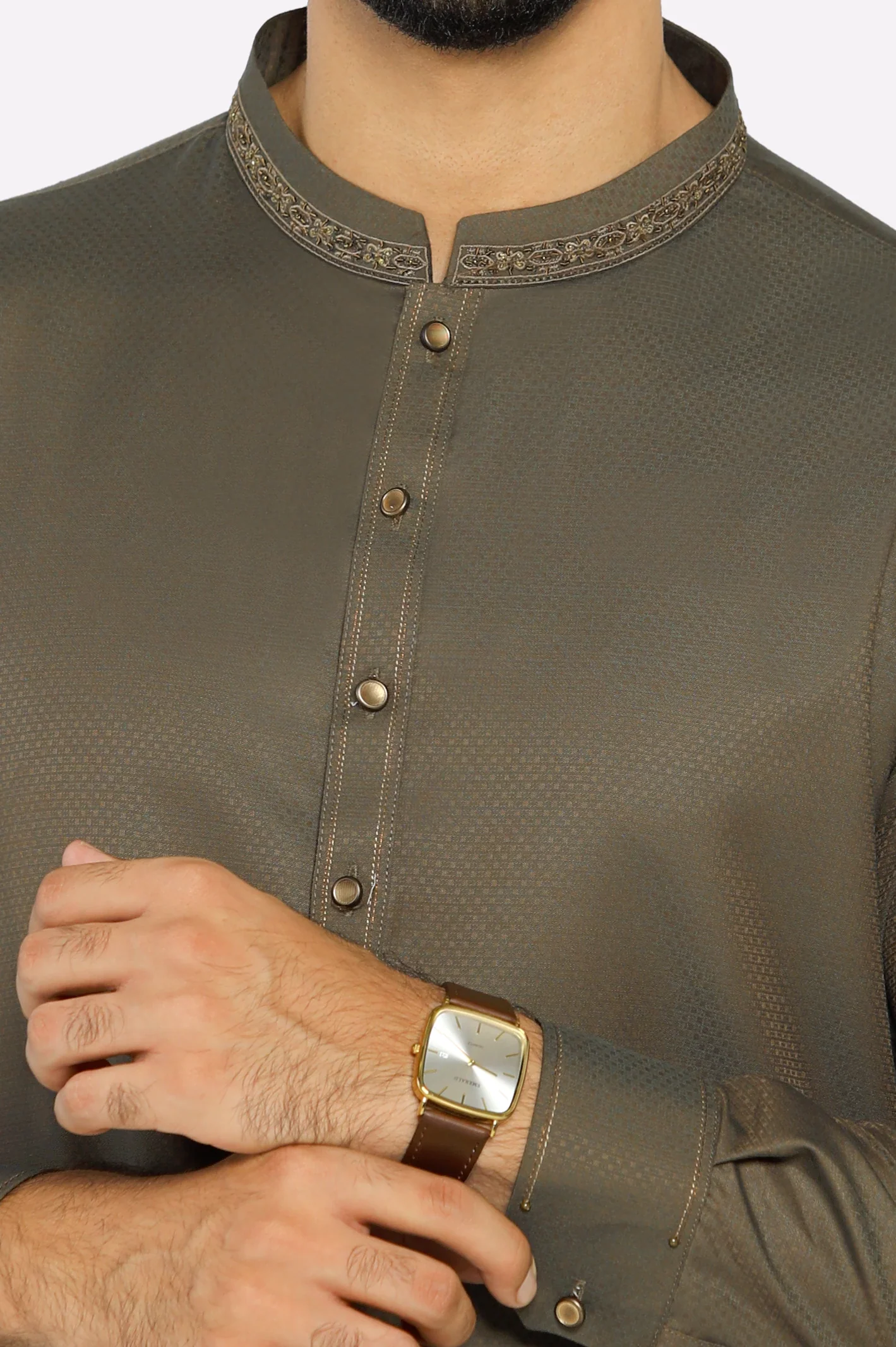 Dark Green Wash & Wear Shalwar Kameez - Image 3