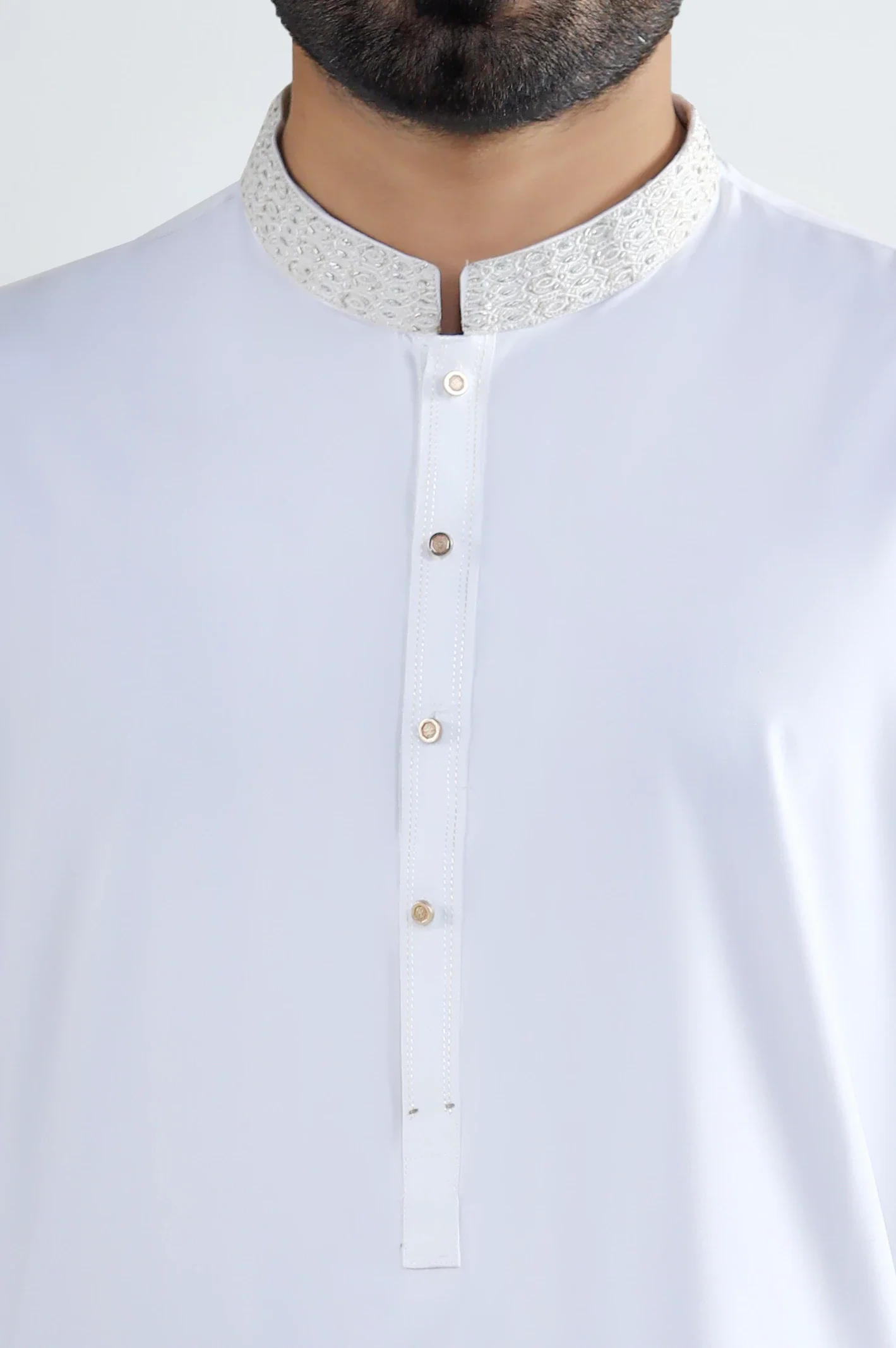 Off White Wash & Wear Shalwar Kameez - Image 3