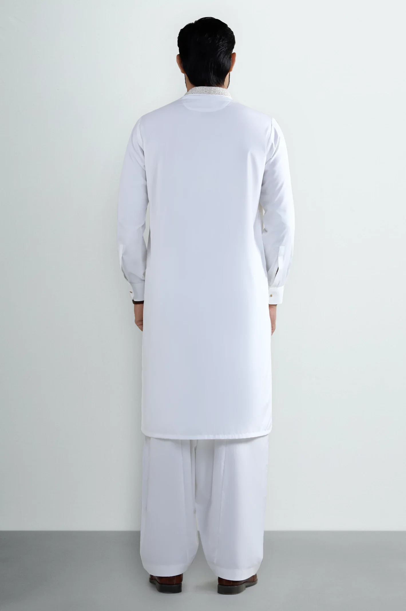 Off White Wash & Wear Shalwar Kameez - Image 4