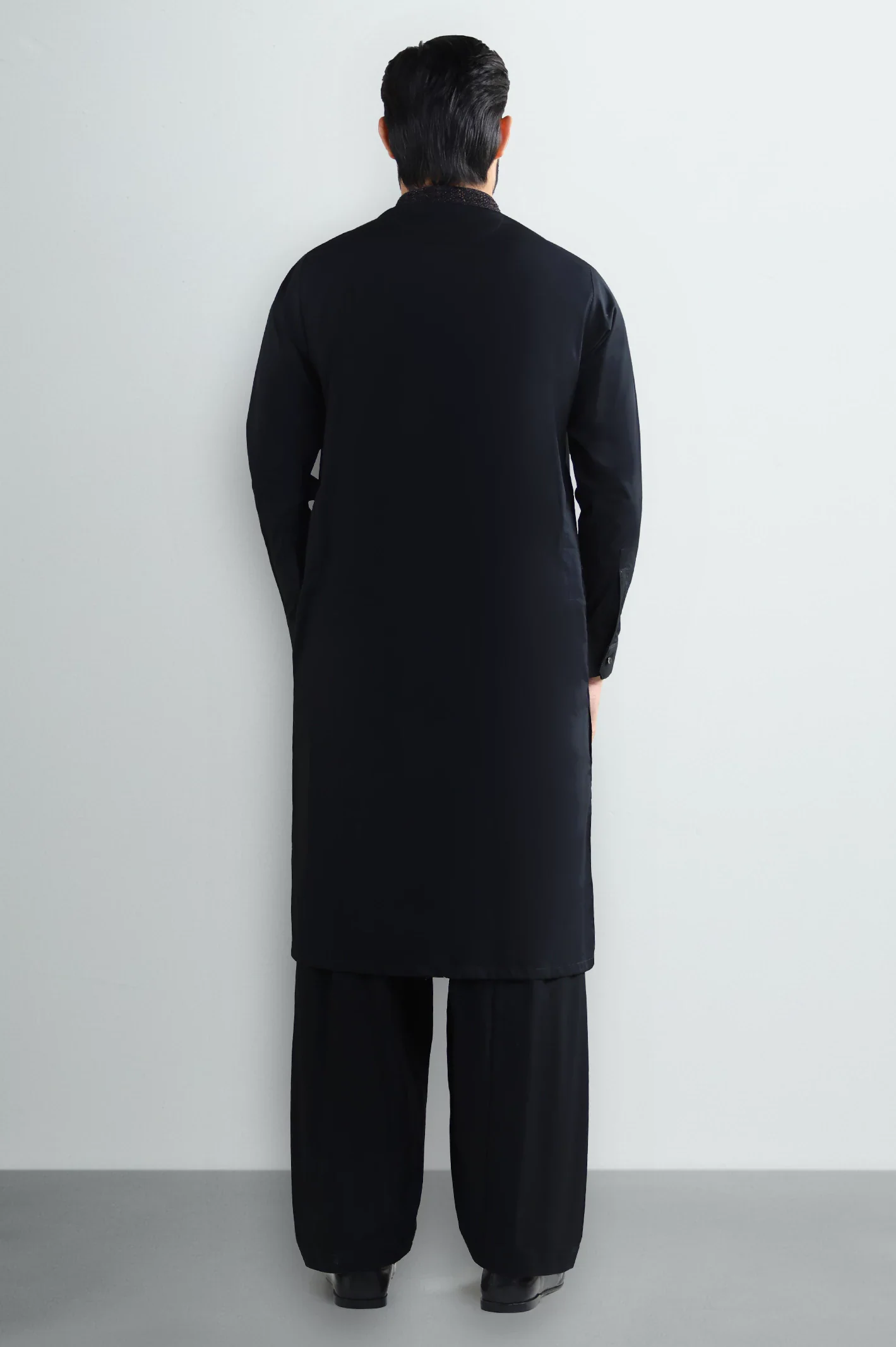 Black Cotton Shalwar Kameez - Image 4