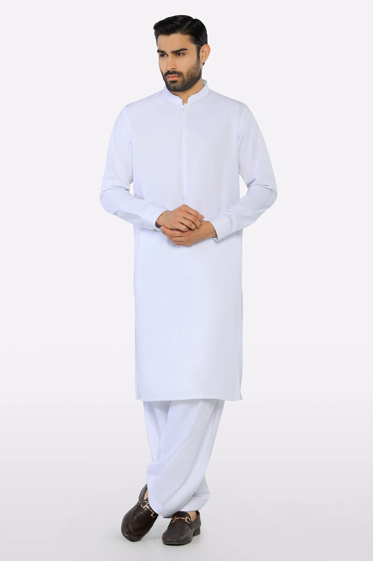White Wash & Wear Shalwar Kameez - Image 2