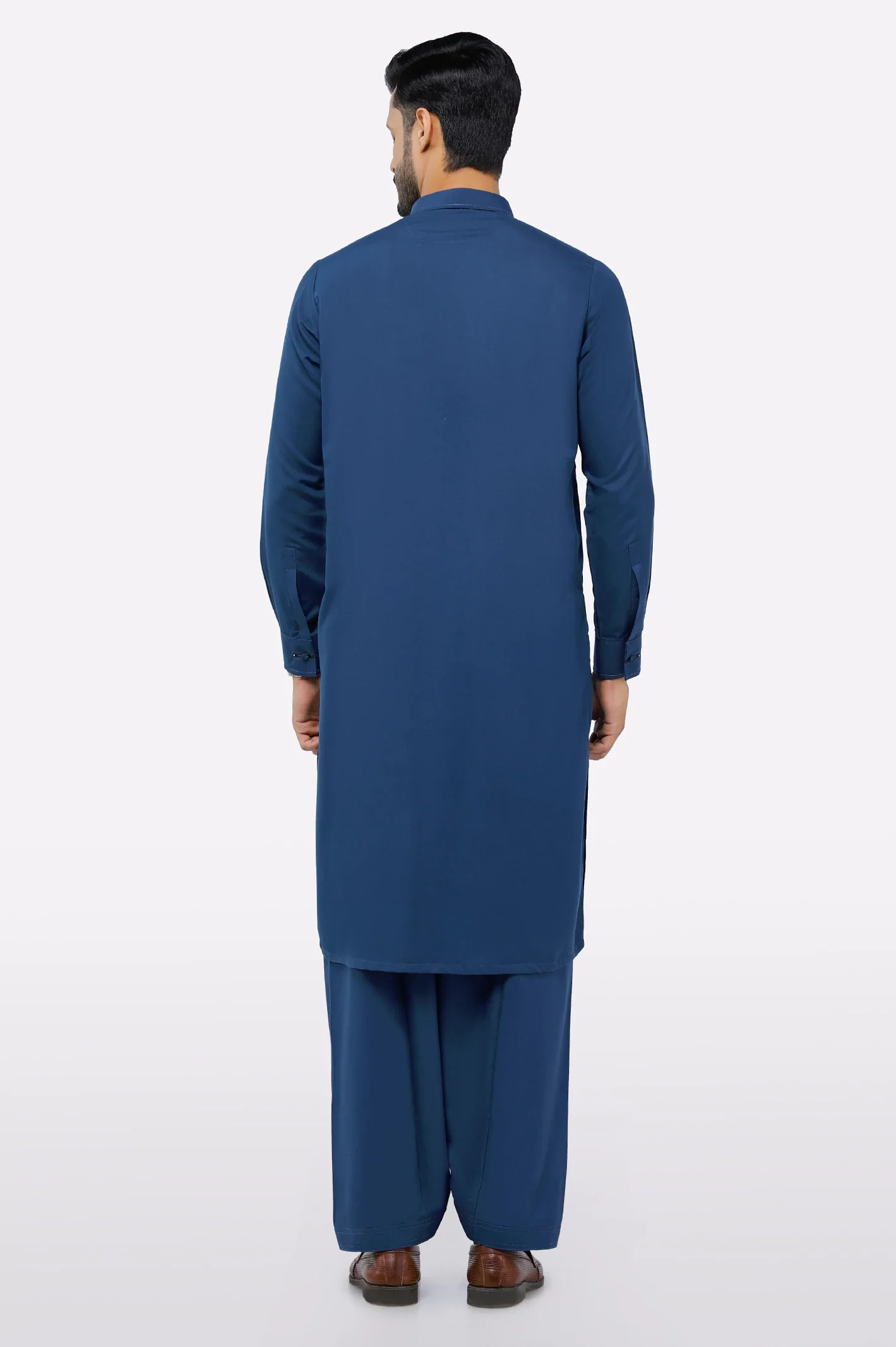 Blue Wash & Wear Shalwar Kameez - Image 4
