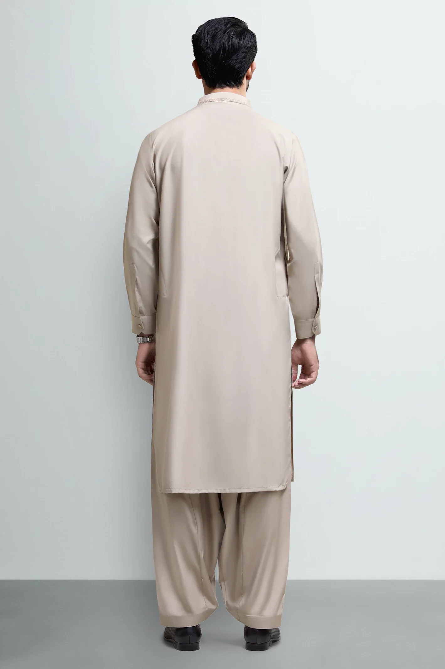 Light Brown Wash & Wear Shalwar Kameez - Image 4
