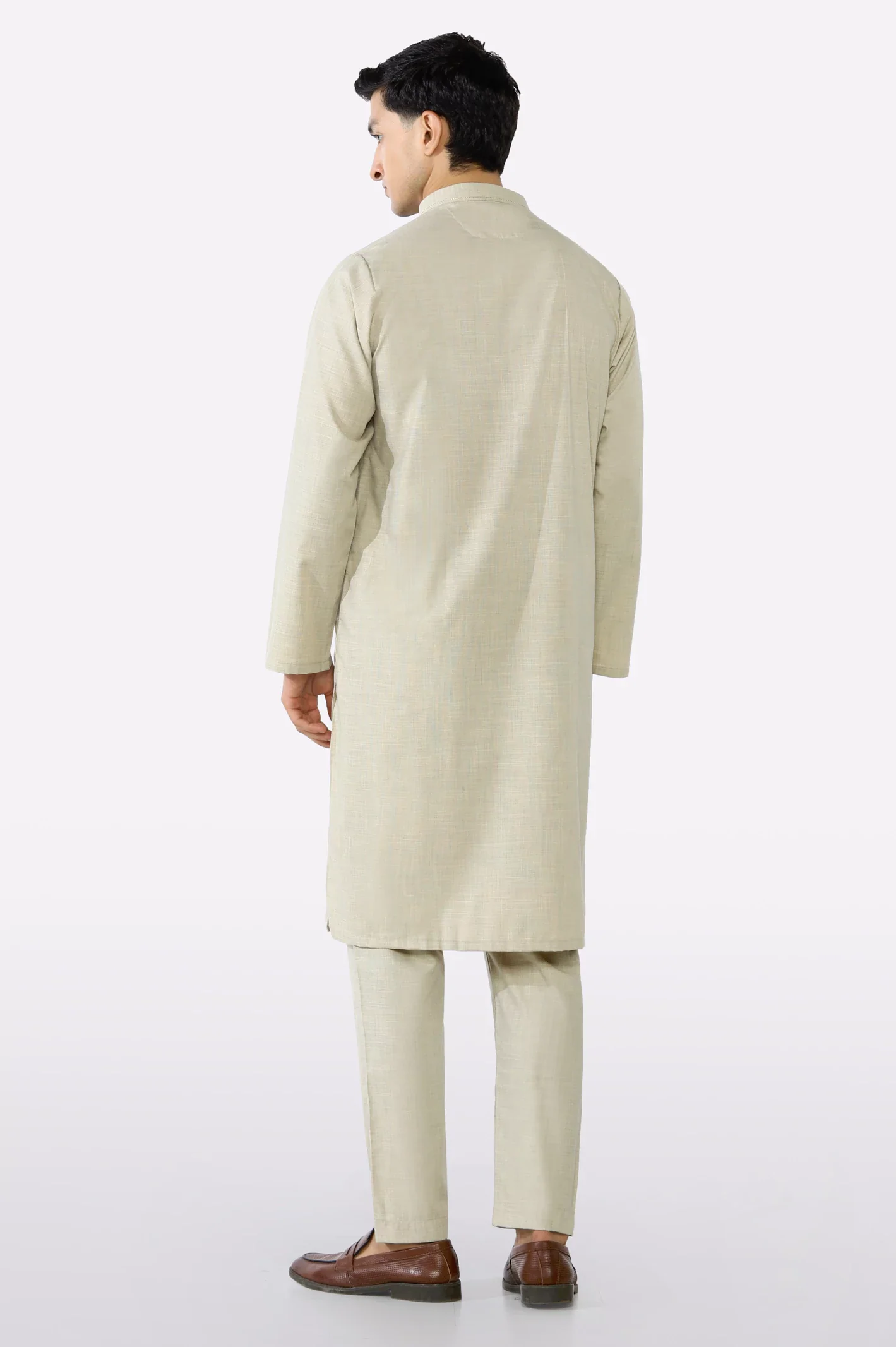 Fawn Wash & Wear Kurta Pajama - Image 4