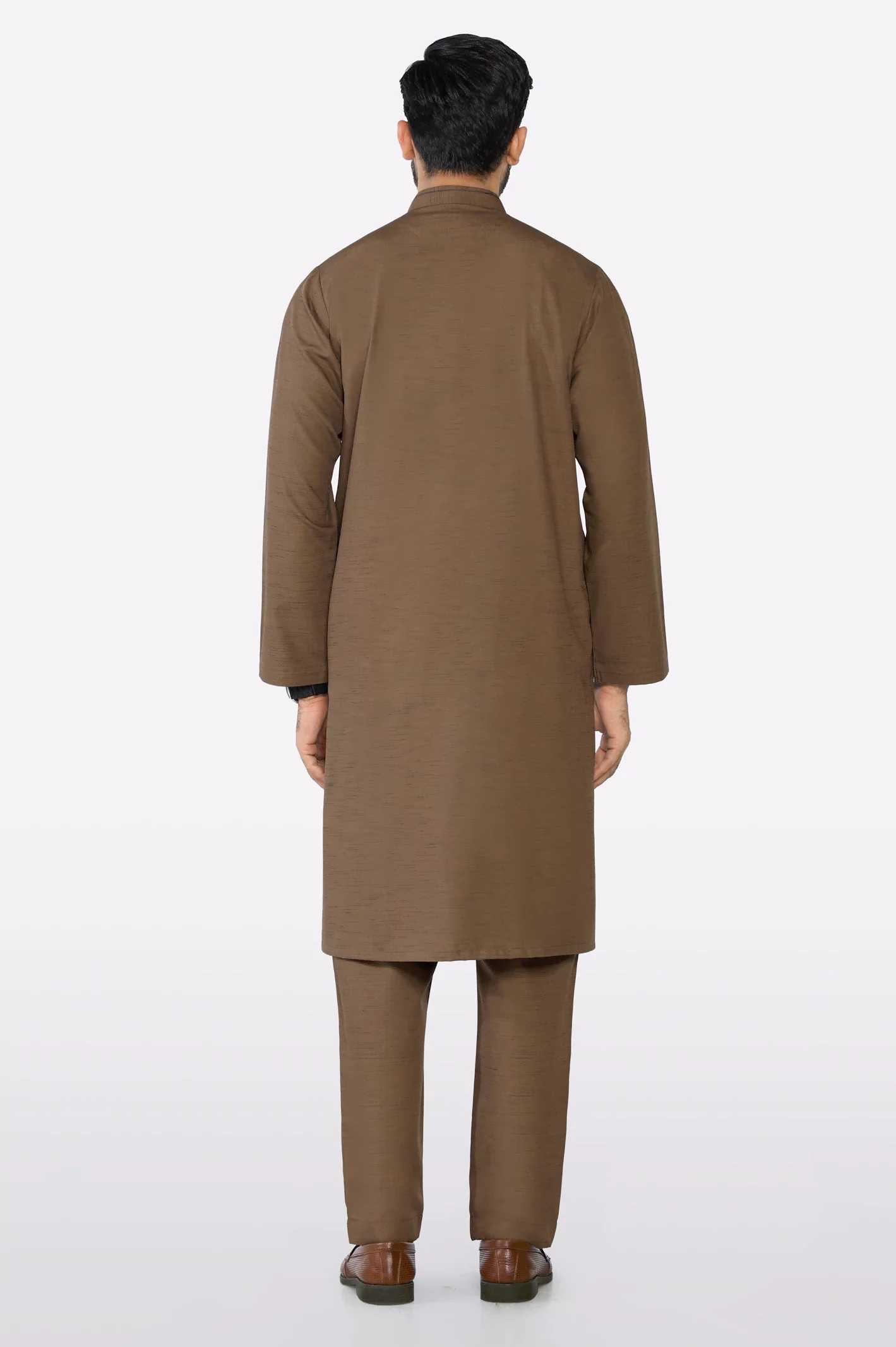 Brown Wash & Wear Kurta Pajama - Image 4