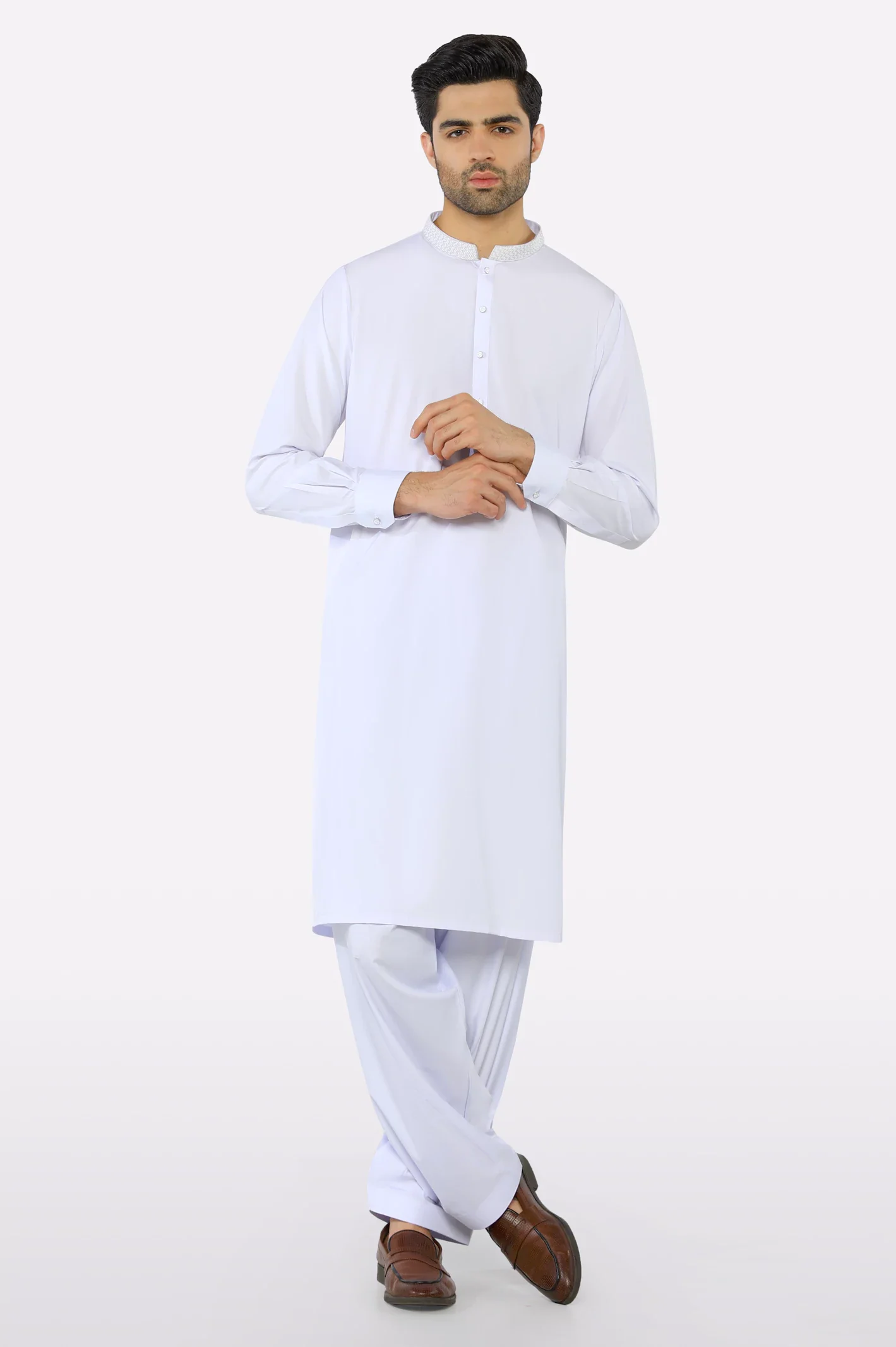 White Wash & Wear Shalwar Kameez - Image 2