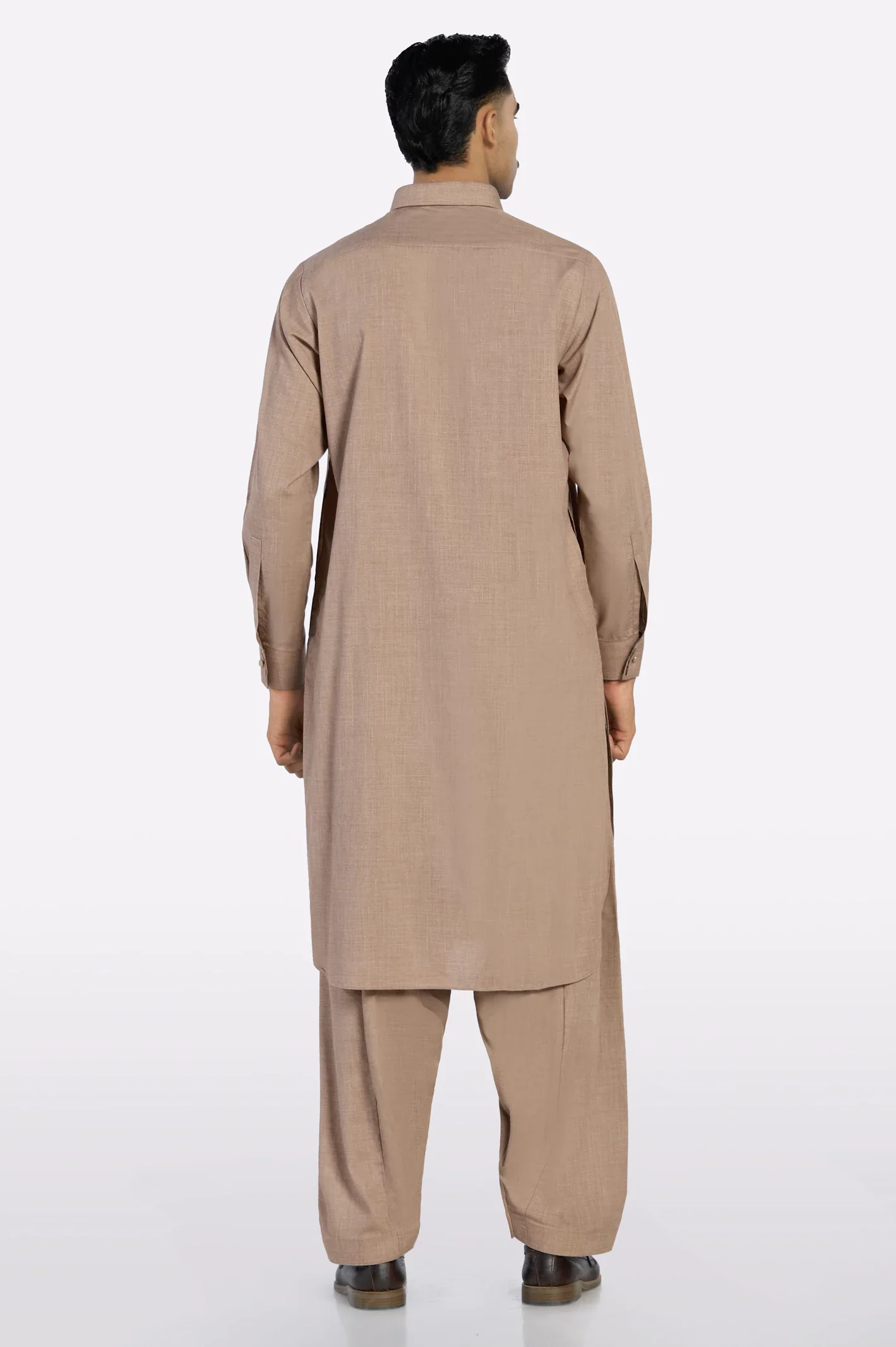 Light Brown Wash & Wear Shalwar Kameez - Image 4