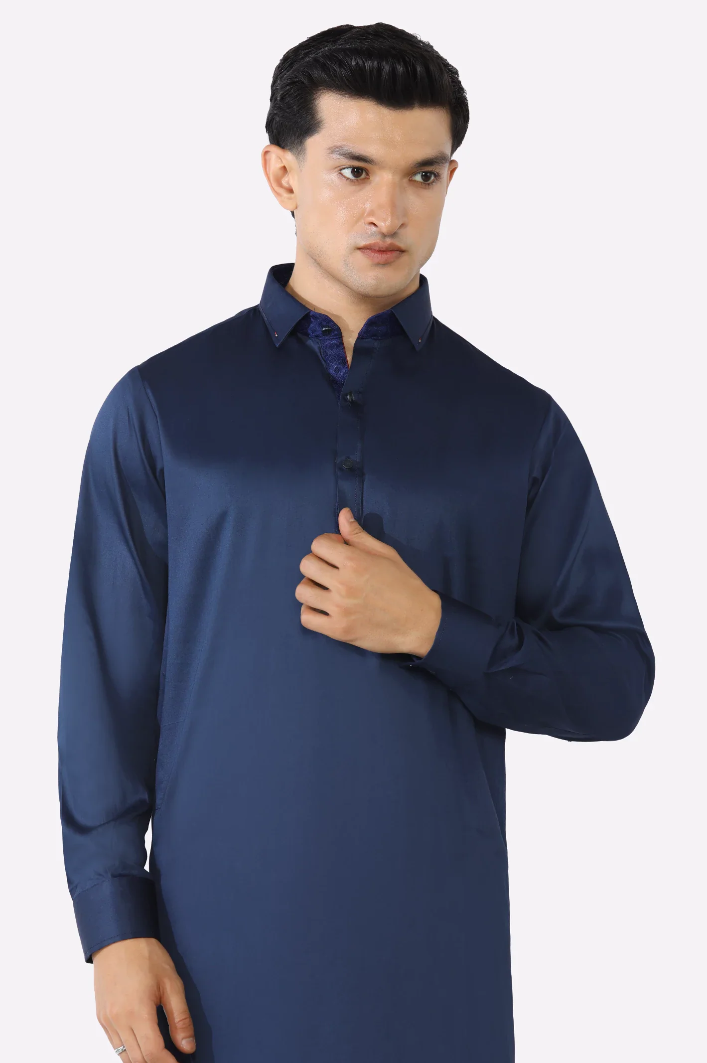 Navy Blue Cotton Shalwar Kameez