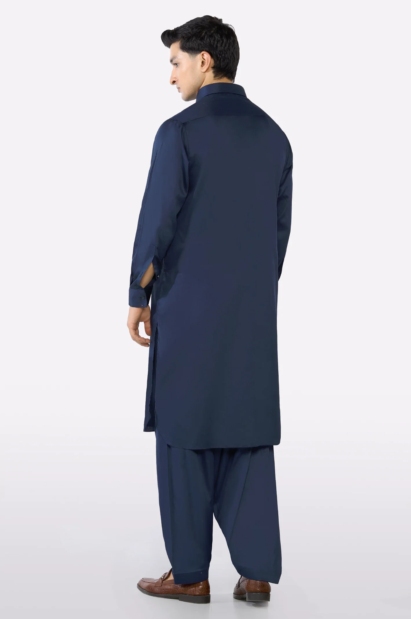 Navy Blue Cotton Shalwar Kameez - Image 4