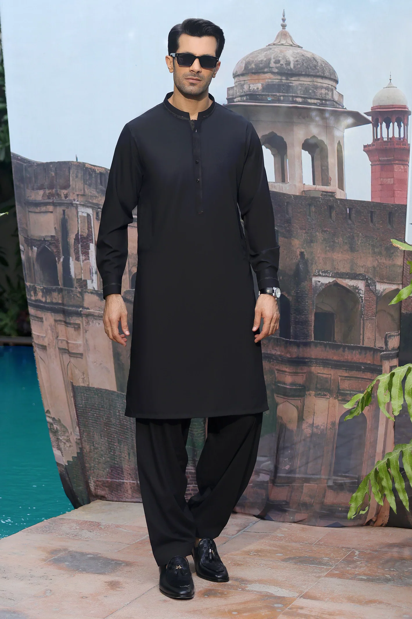 Black Wash & Wear Shalwar Kameez - Image 4