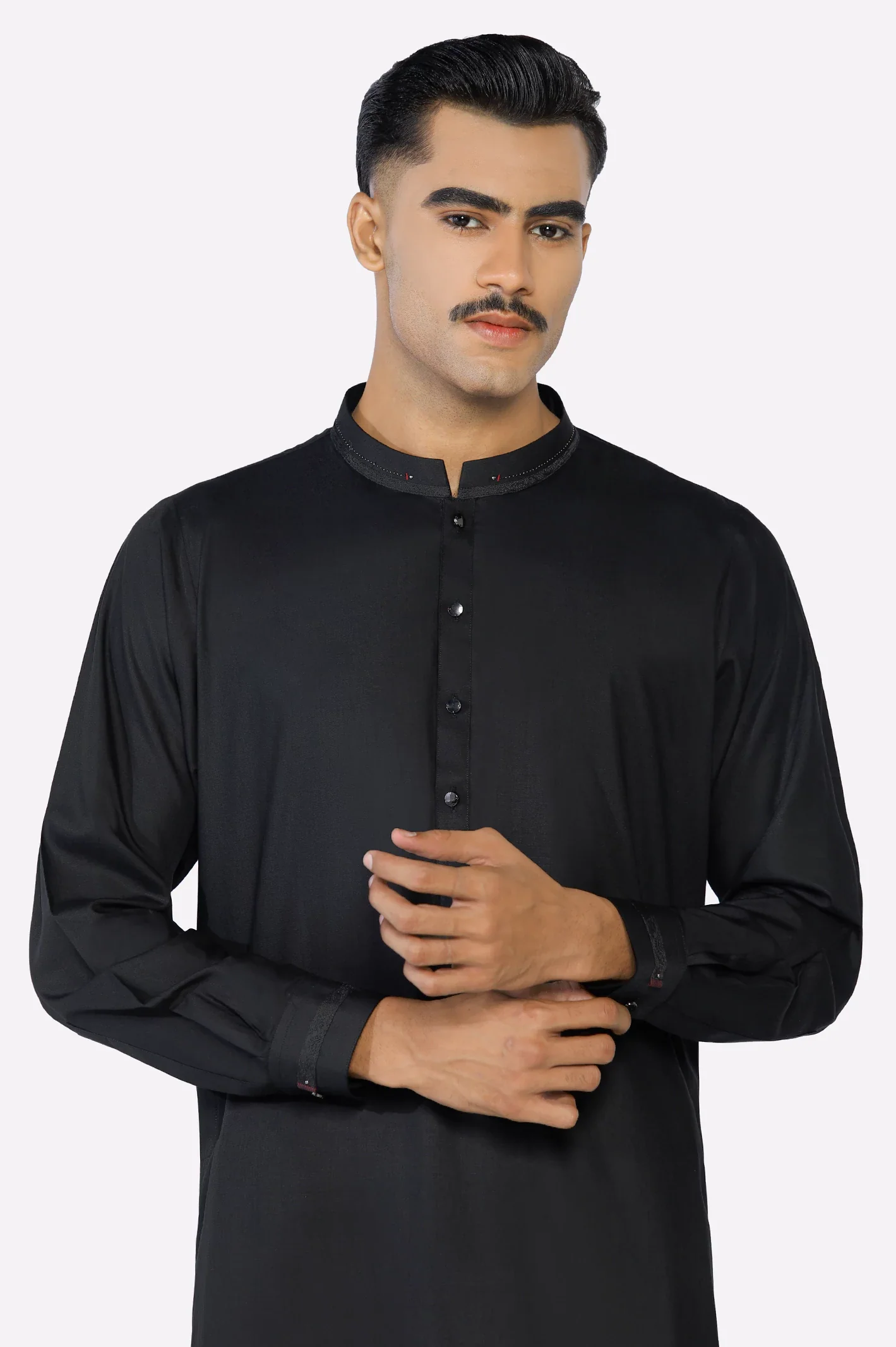 Black Wash & Wear Shalwar Kameez - Image 5