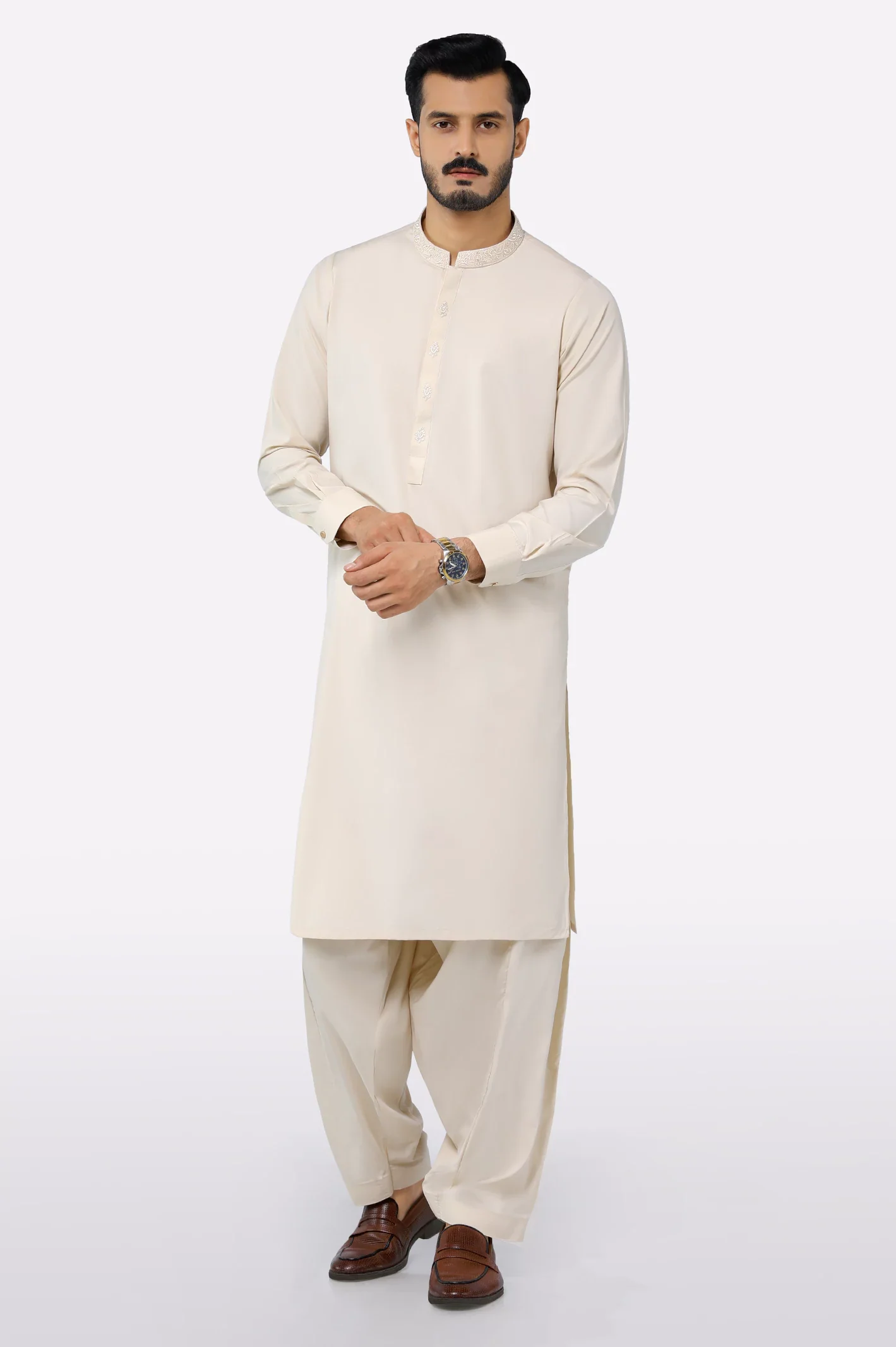 Fawn Wash & Wear Shalwar Kameez - Image 2