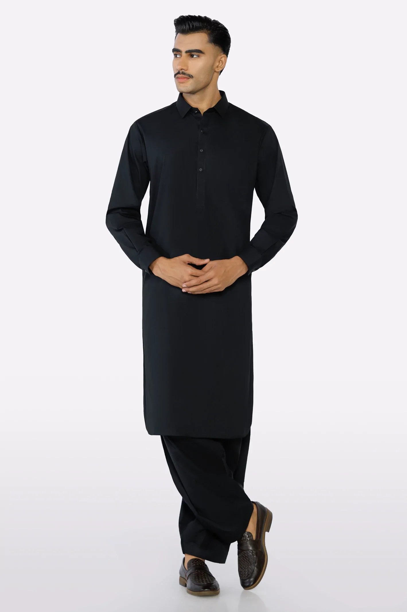 Black Cotton Shalwar Kameez - Image 2