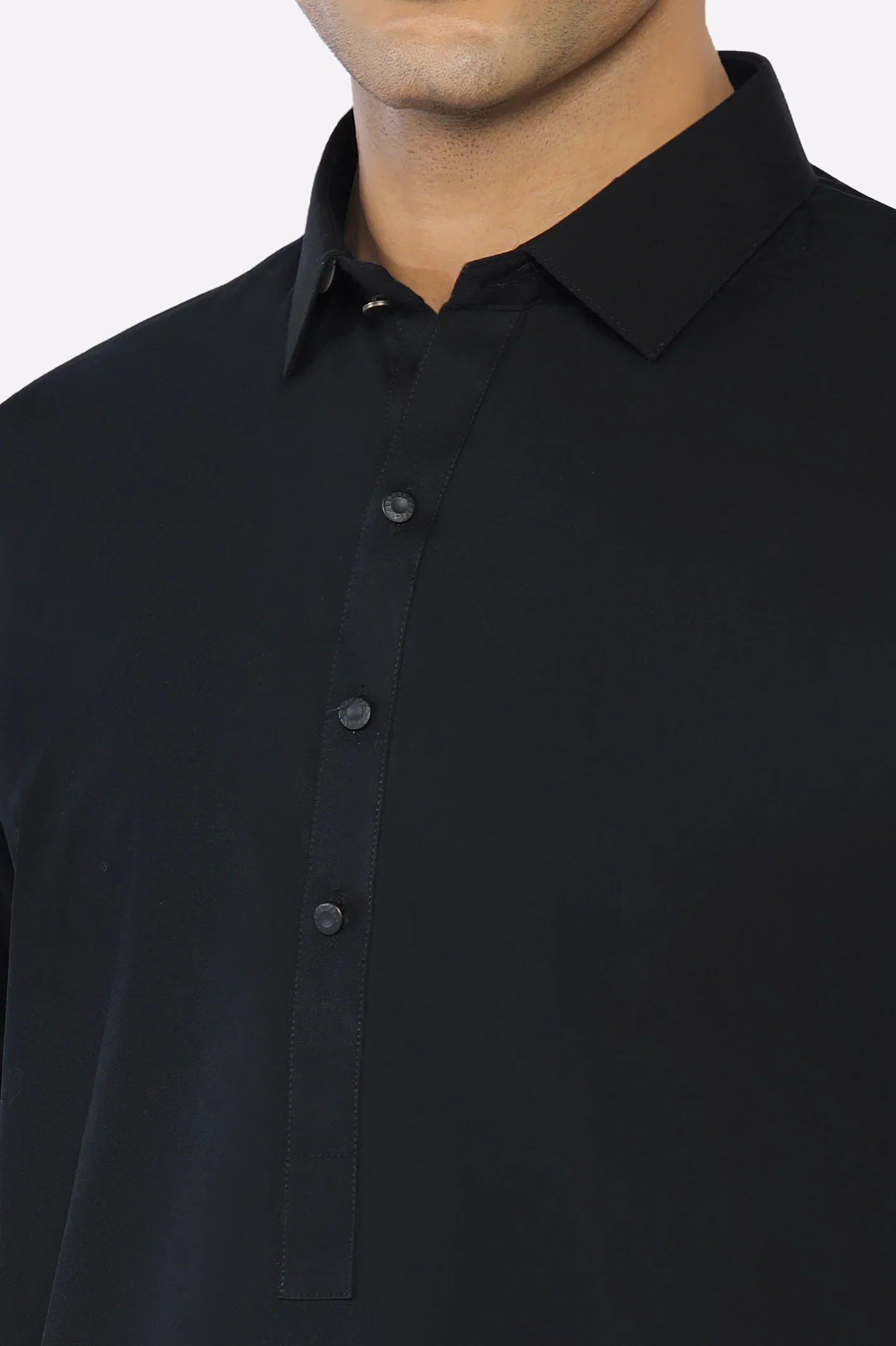 Black Cotton Shalwar Kameez - Image 3