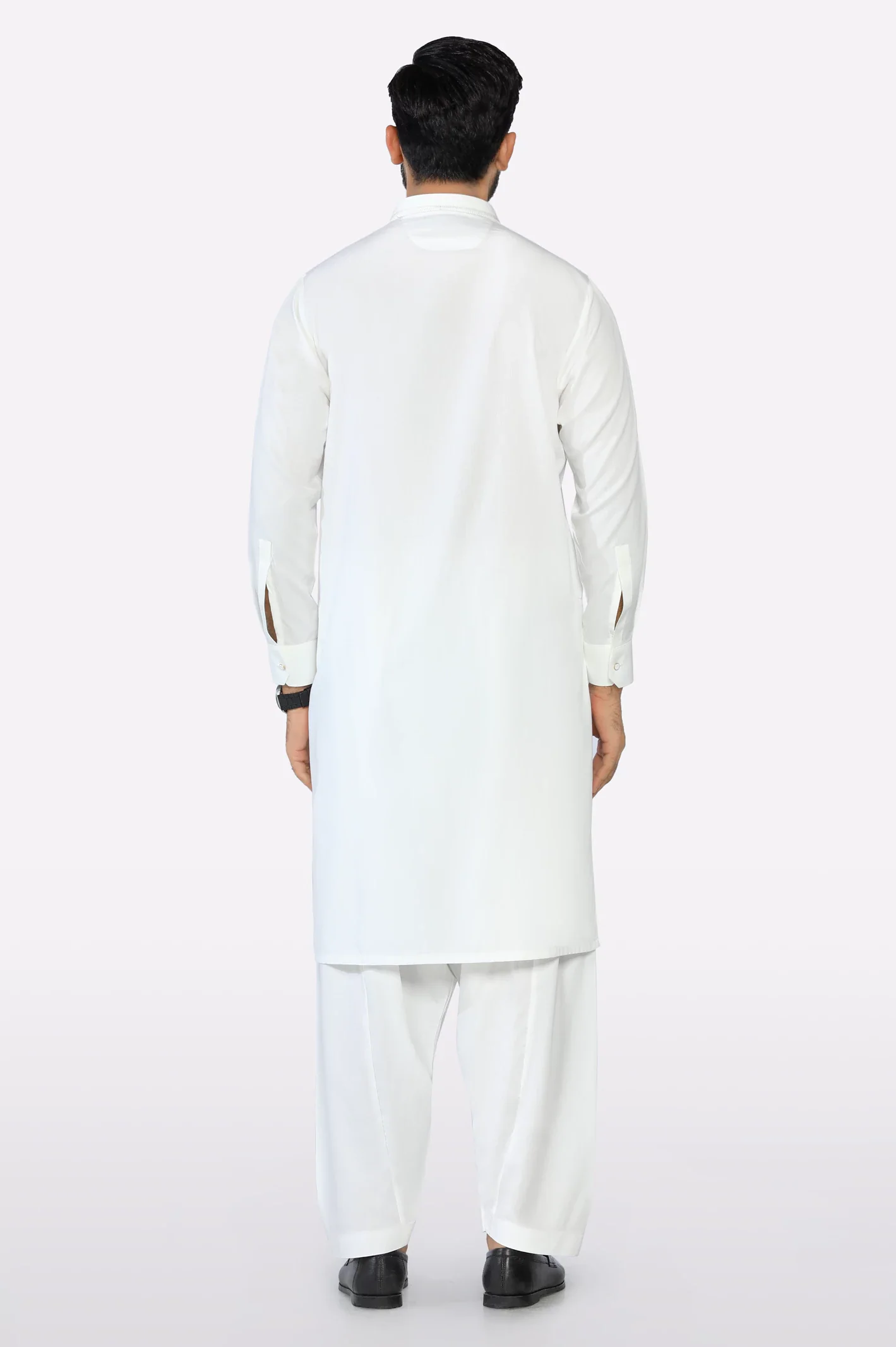 Off White Wash & Wear Shalwar Kameez - Image 4