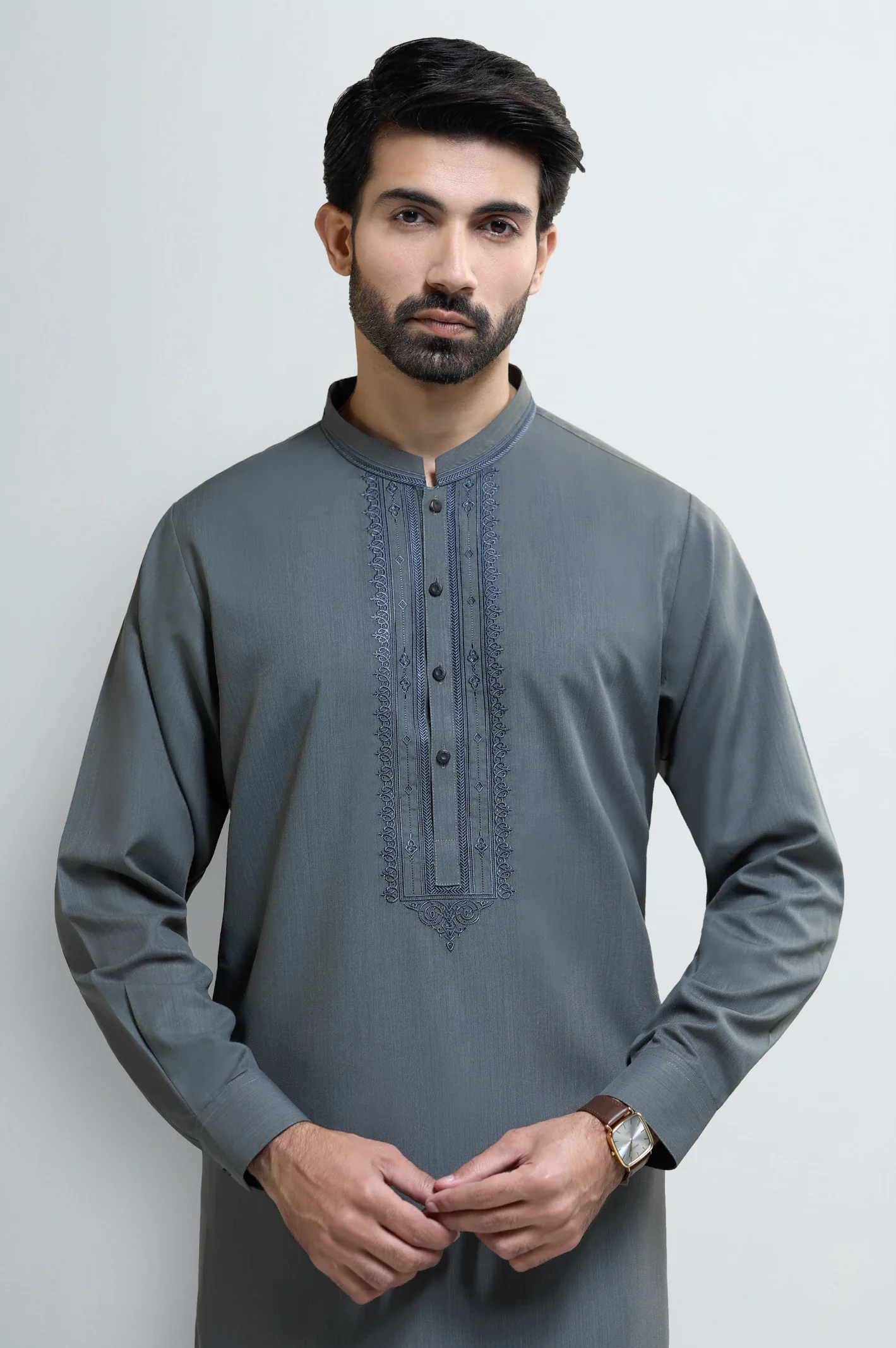 Grey Wash & Wear Shalwar Kameez