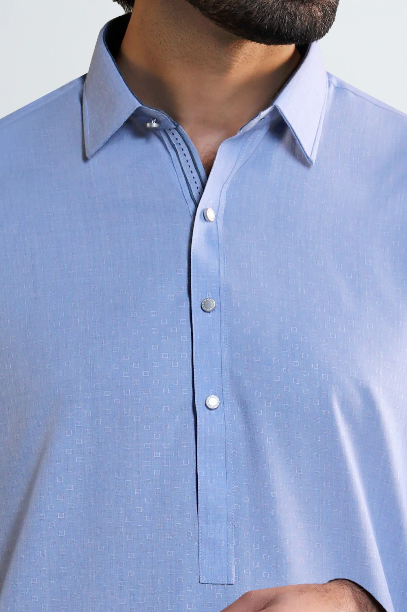 Light Blue Wash & Wear Shalwar Kameez - Image 3