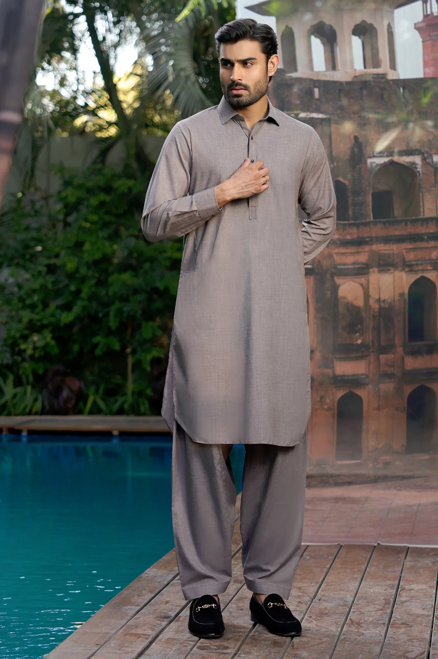 Light Purple Wash & Wear Shalwar Kameez - Image 2