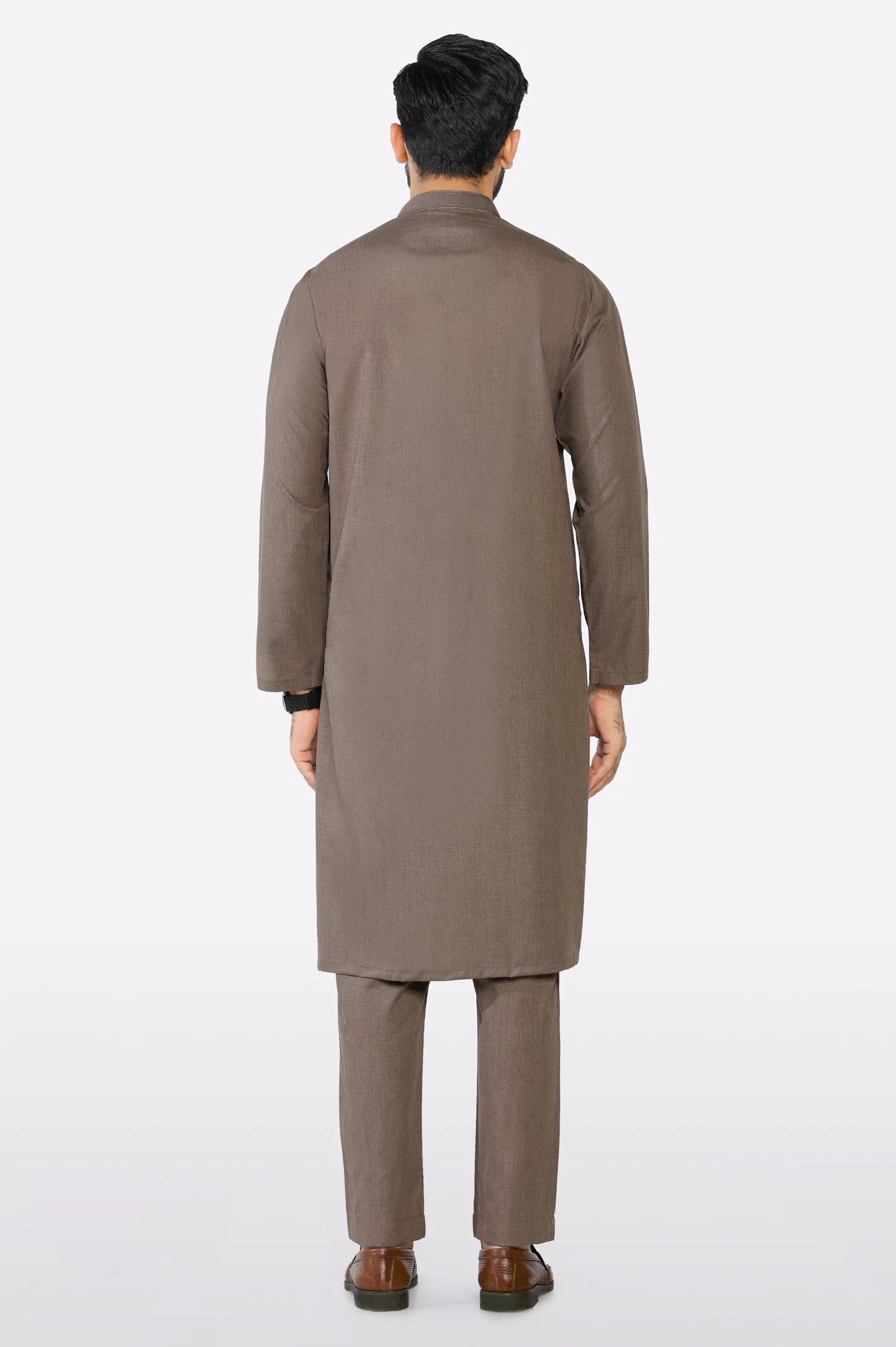 Brown Wash & Wear Kurta Pajama - Image 4