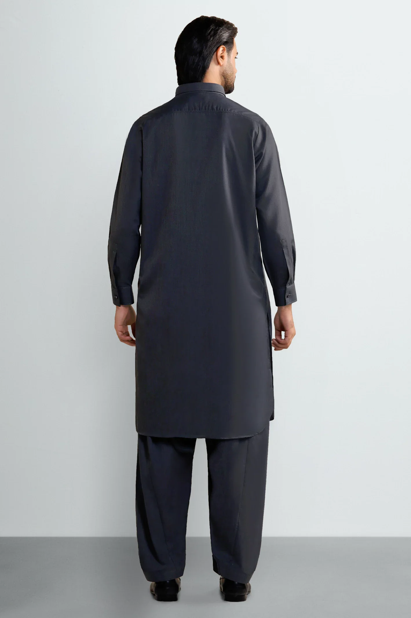Dark Blue Wash & Wear Shalwar Kameez - Image 4