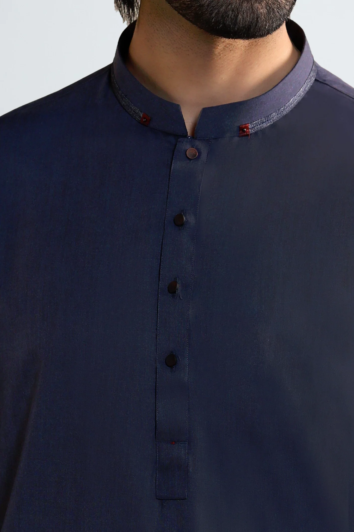 Navy Blue Wash & Wear Shalwar Kameez - Image 3