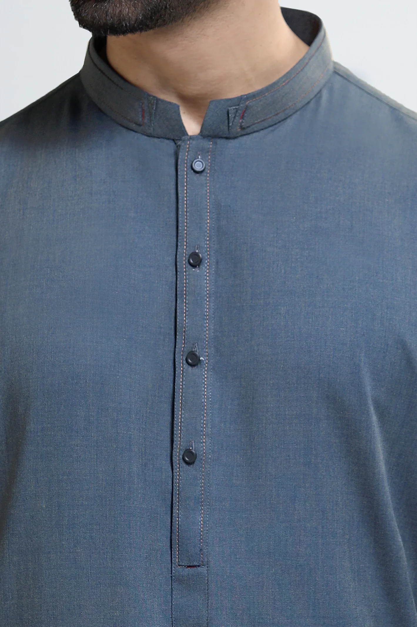 Blue Wash & Wear Shalwar Kameez - Image 3