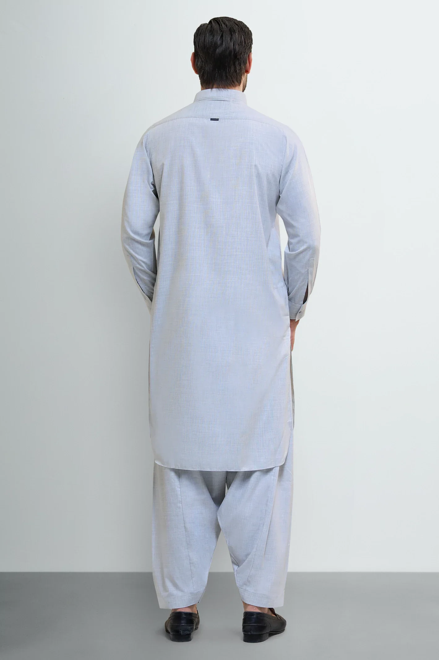 Light Grey Wash & Wear Shalwar Kameez - Image 4