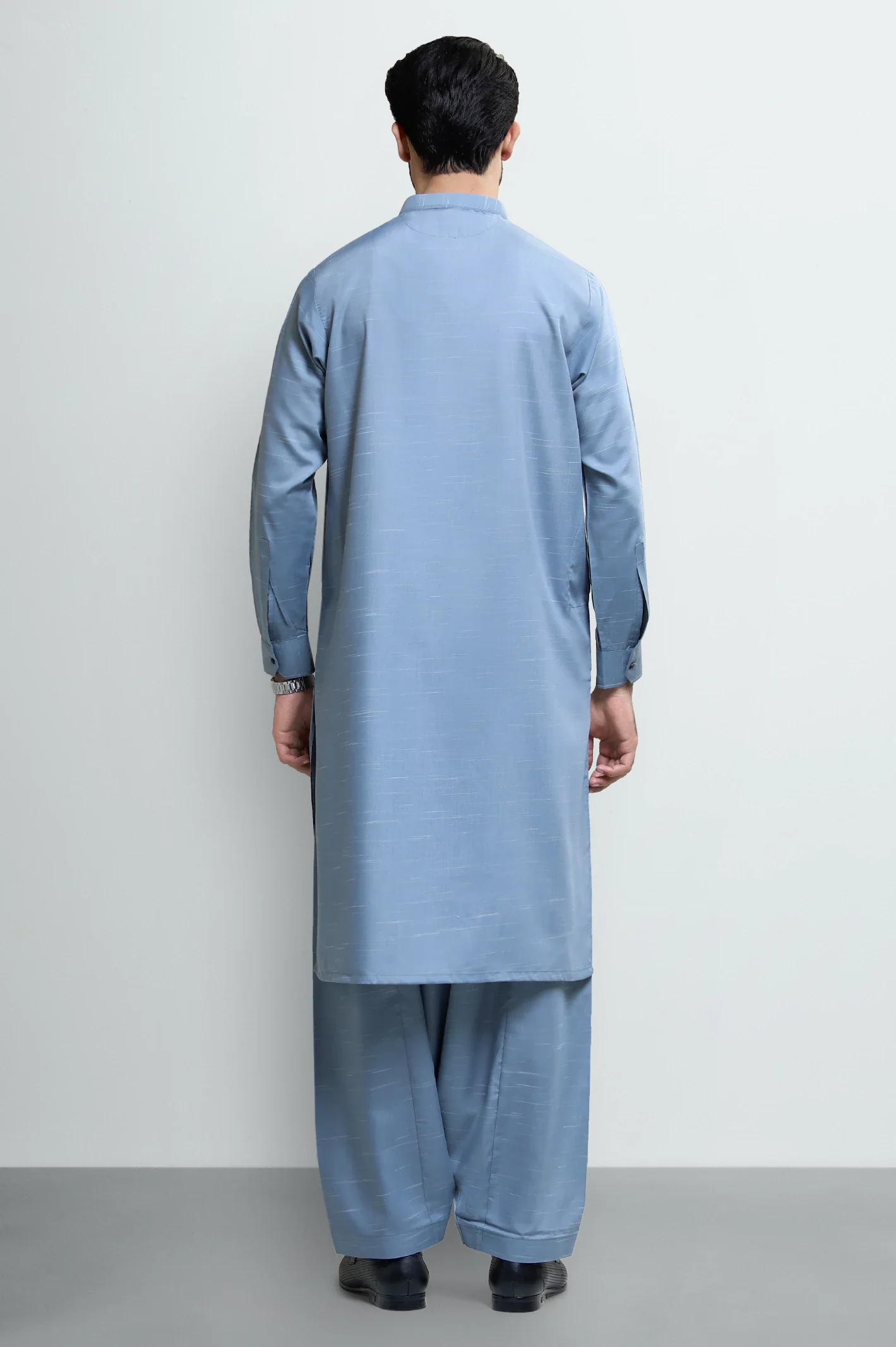 Blue Wash & Wear Shalwar Kameez - Image 3