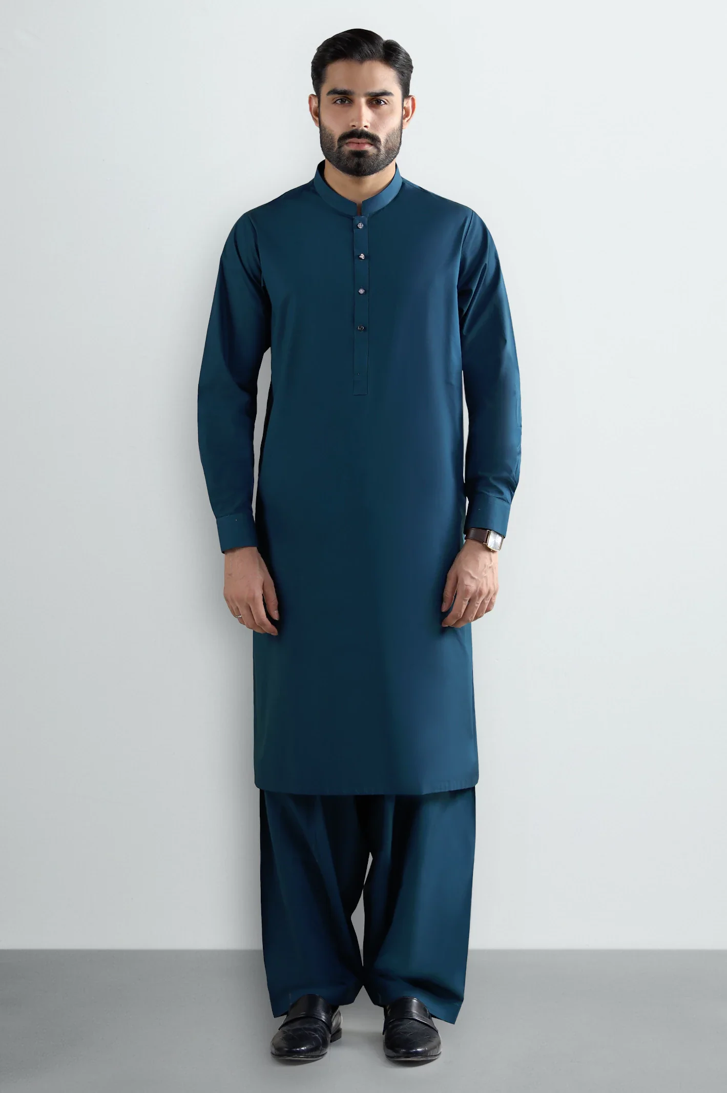 Blue Cotton Shalwar Kameez - Image 2