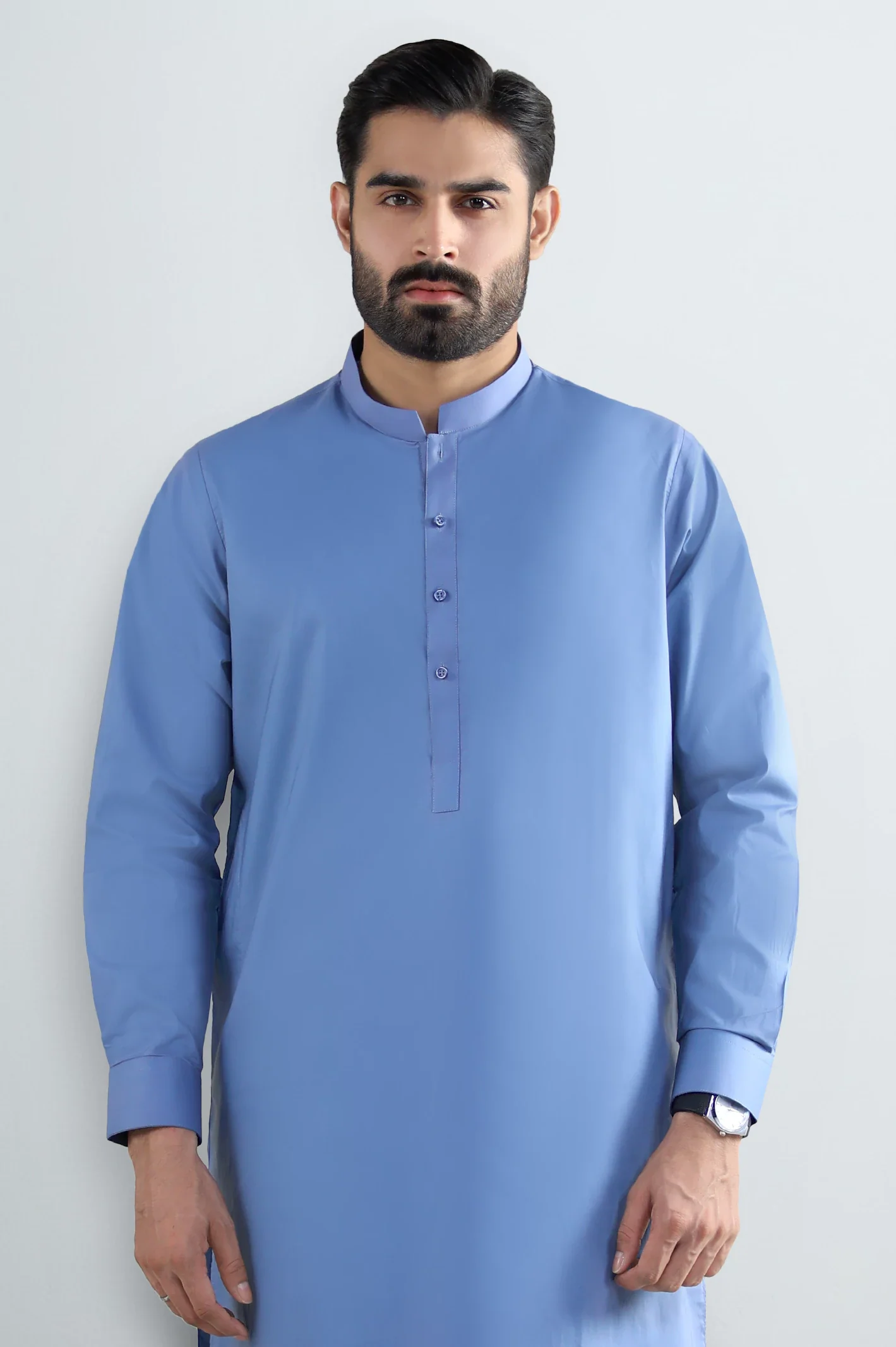 Blue Cotton Shalwar Kameez - Image 3