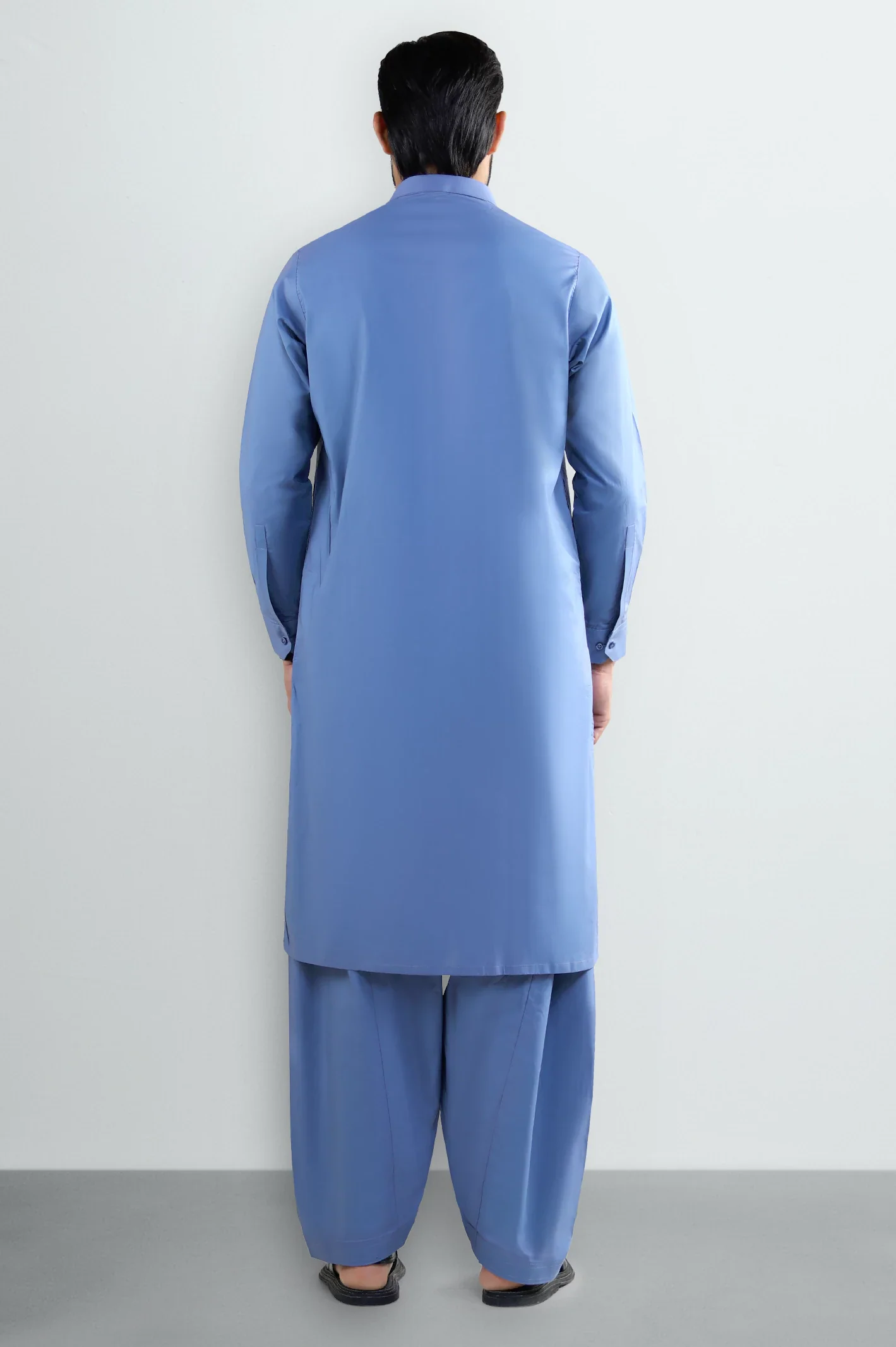 Blue Cotton Shalwar Kameez - Image 4