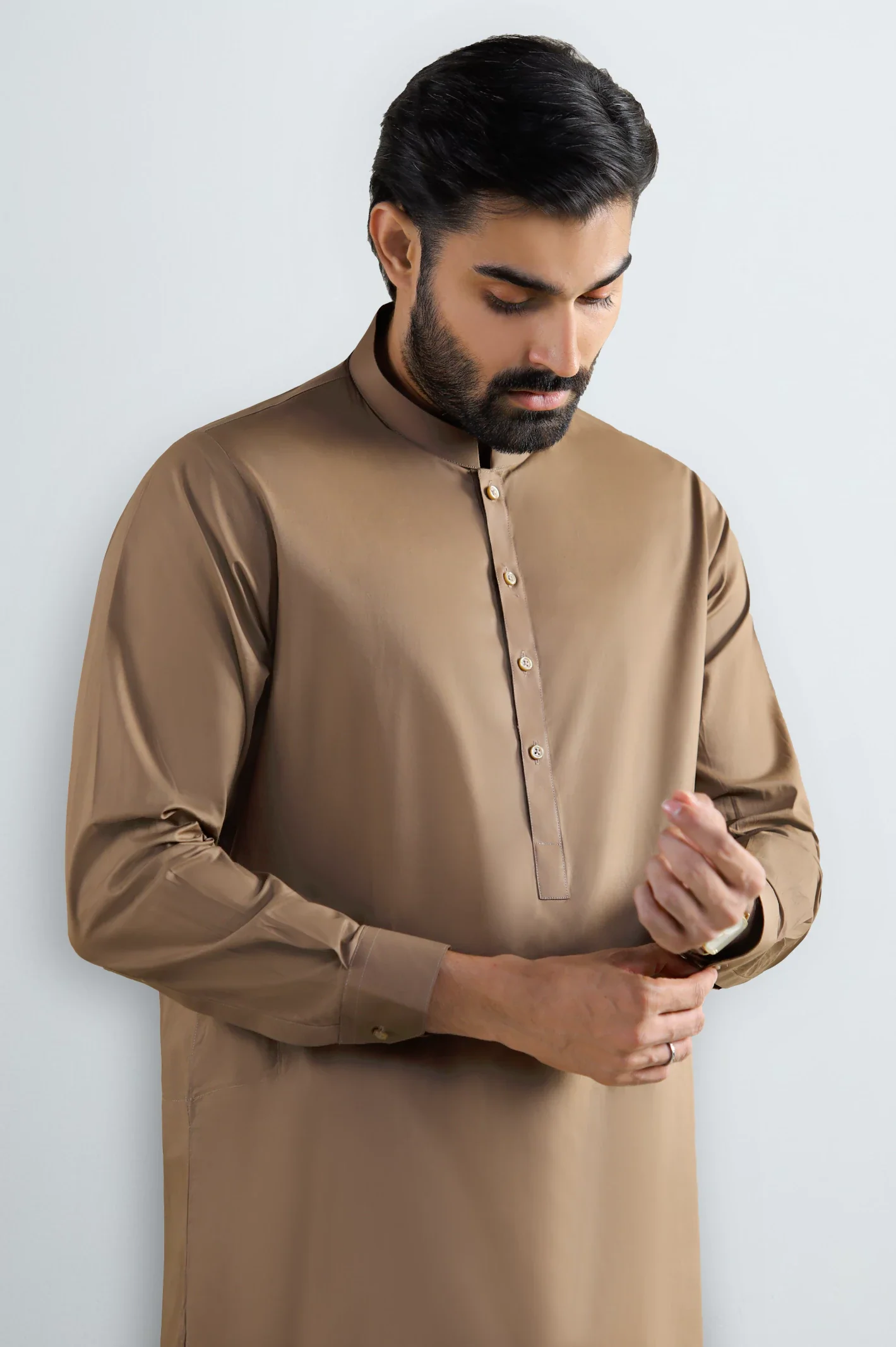 Brown Cotton Shalwar Kameez