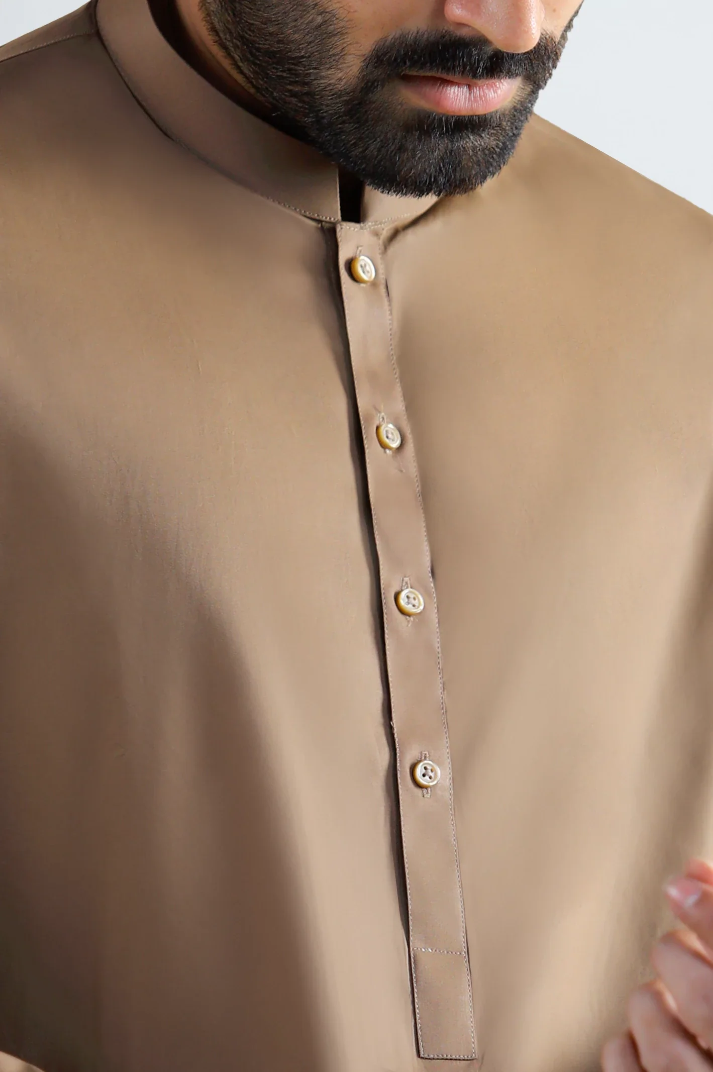 Brown Cotton Shalwar Kameez - Image 3