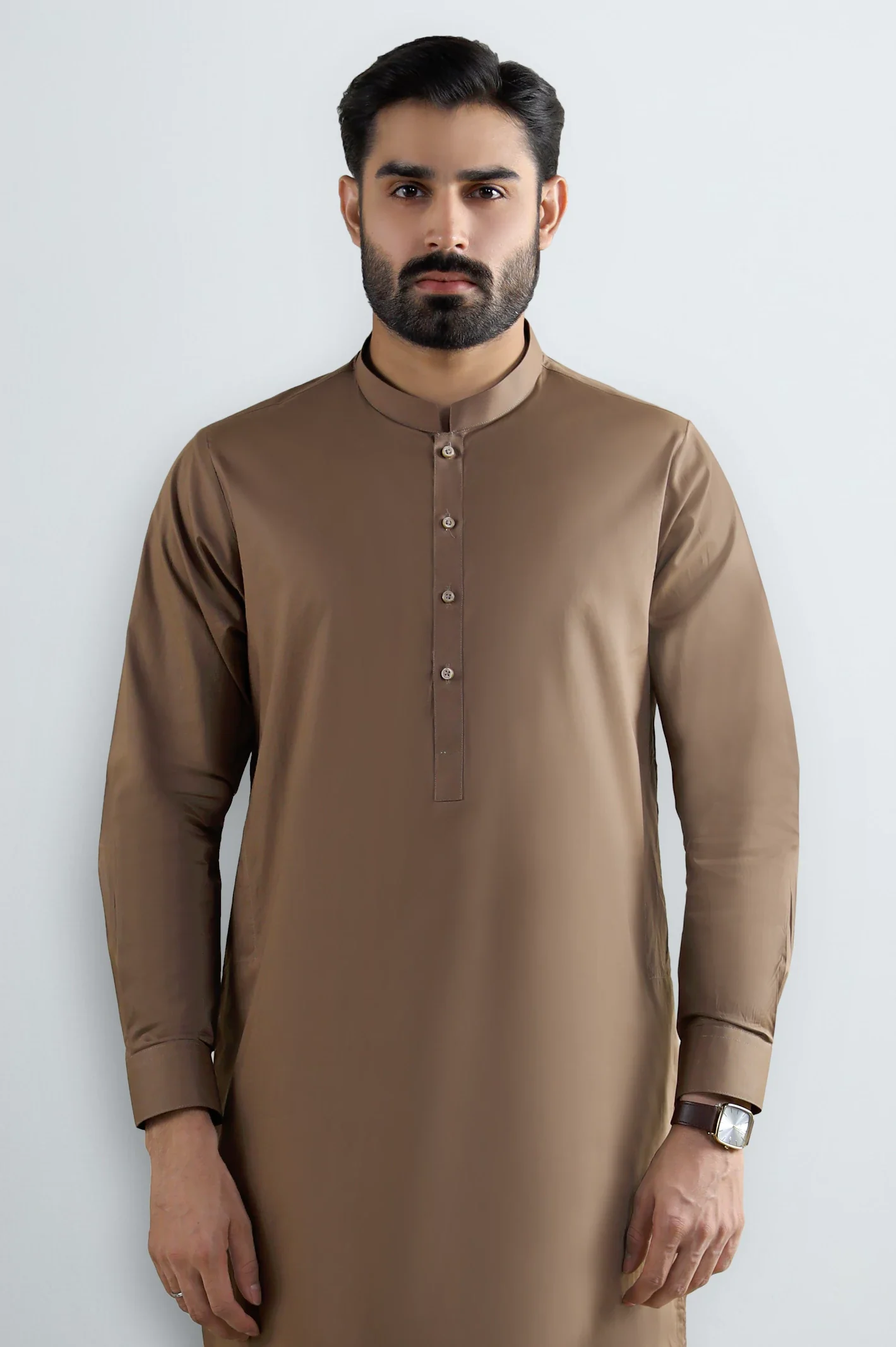 Brown Cotton Shalwar Kameez - Image 4