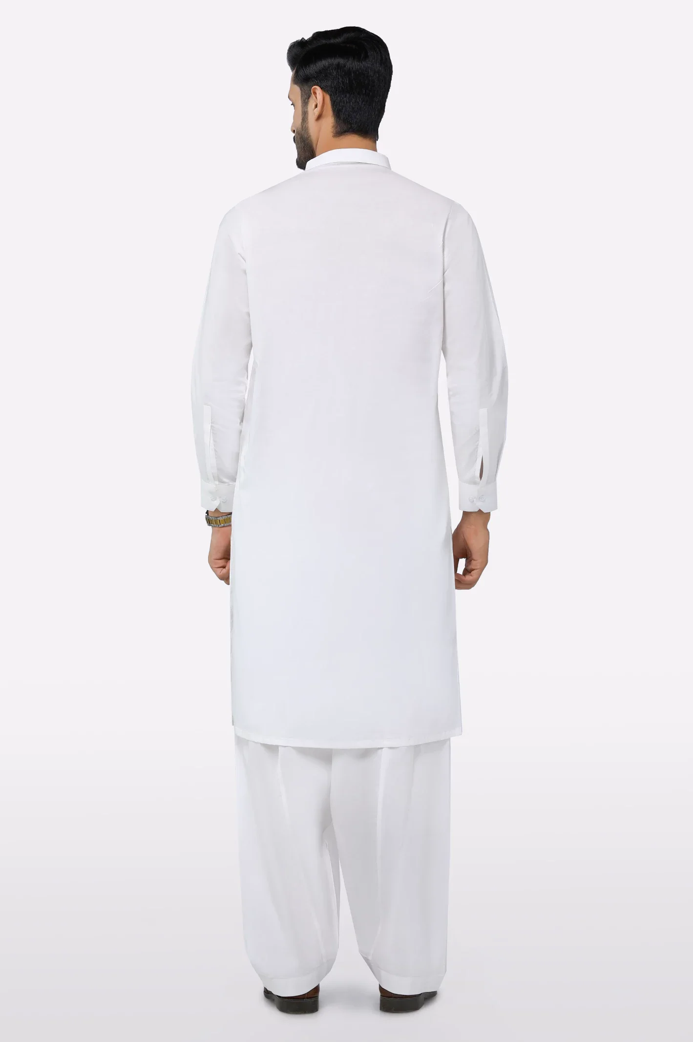 Cream Cotton Shalwar Kameez - Image 4