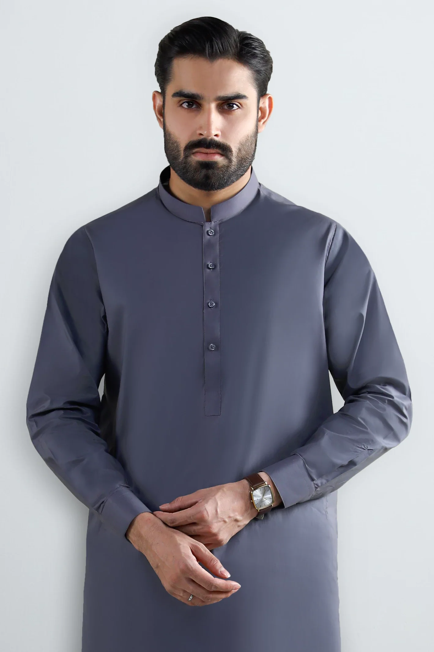 Dark Grey Cotton Shalwar Kameez - Image 4