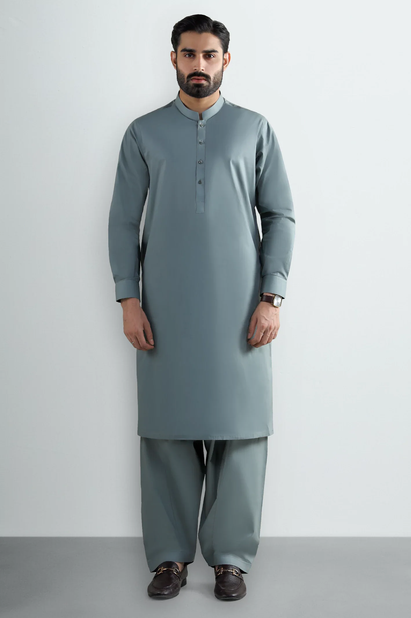 Green Cotton Shalwar Kameez - Image 2