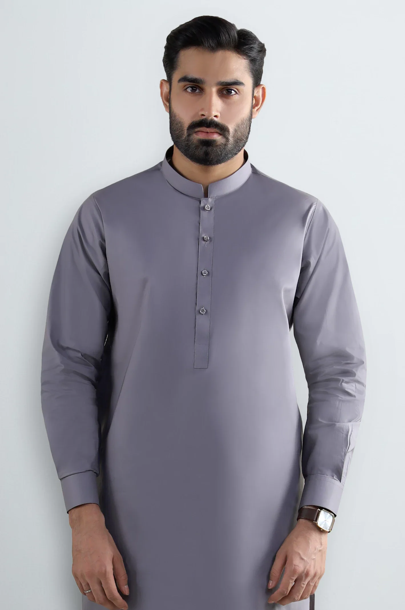 Grey Cotton Shalwar Kameez - Image 3