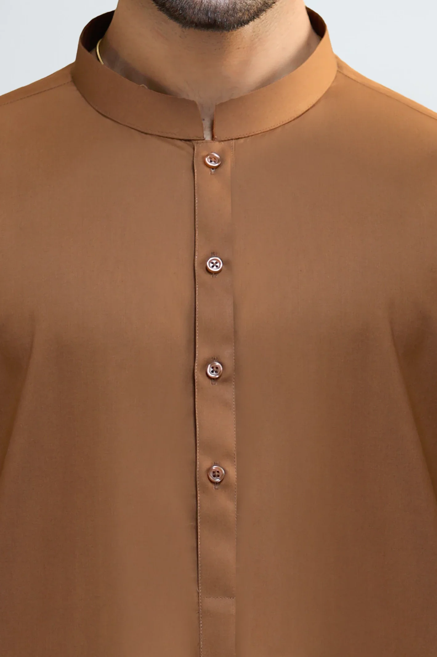 Brown Cotton Shalwar Kameez - Image 3