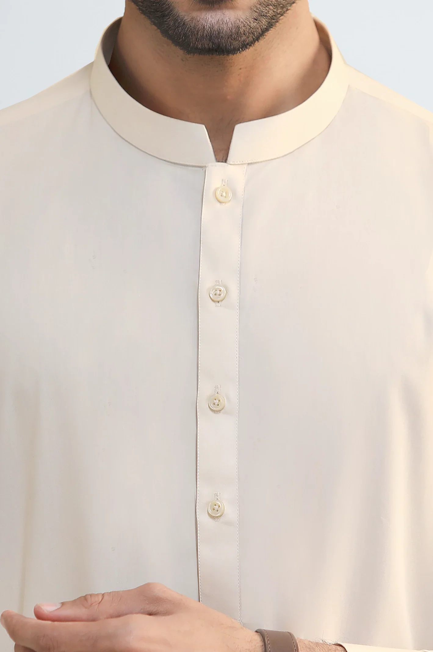 Cream Cotton Shalwar Kameez - Image 3