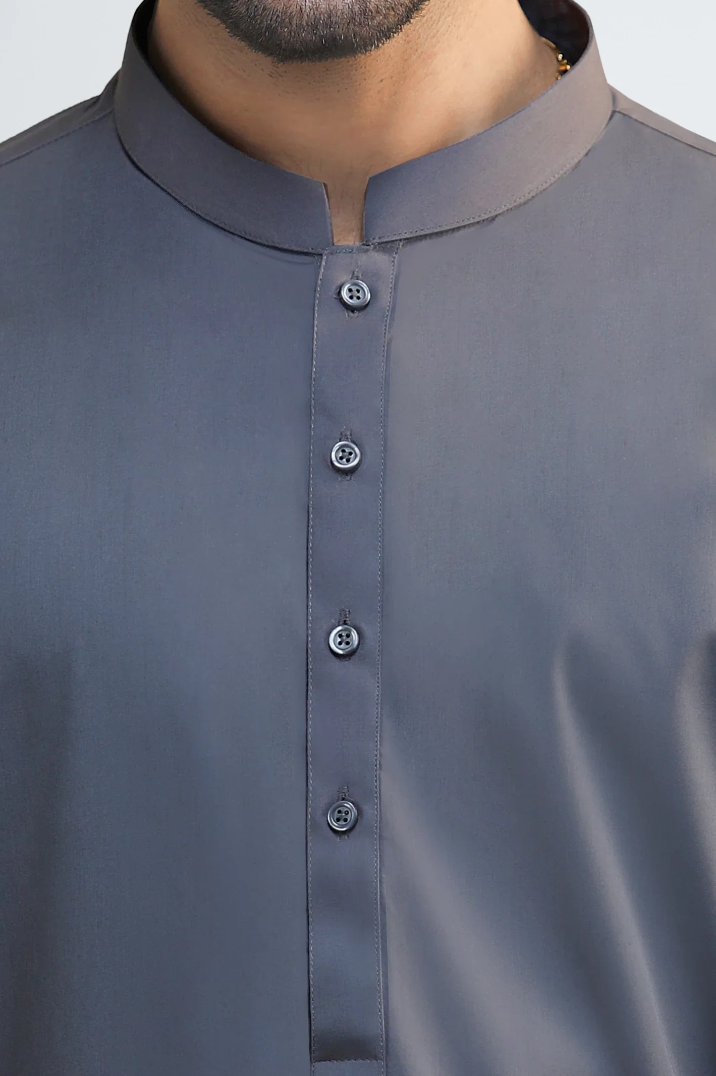 Dark Grey Cotton Shalwar Kameez - Image 3