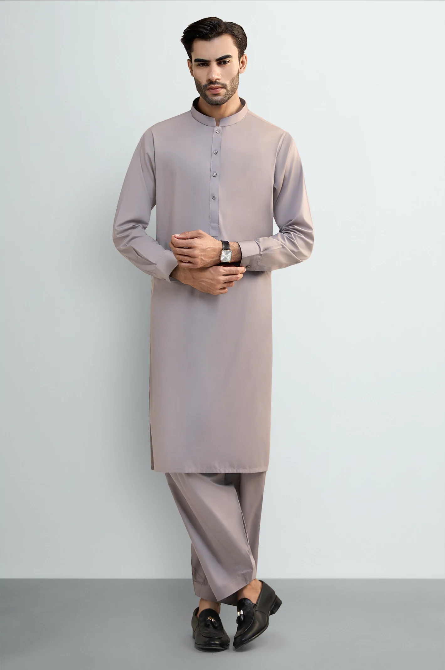 Grey Cotton Shalwar Kameez - Image 2