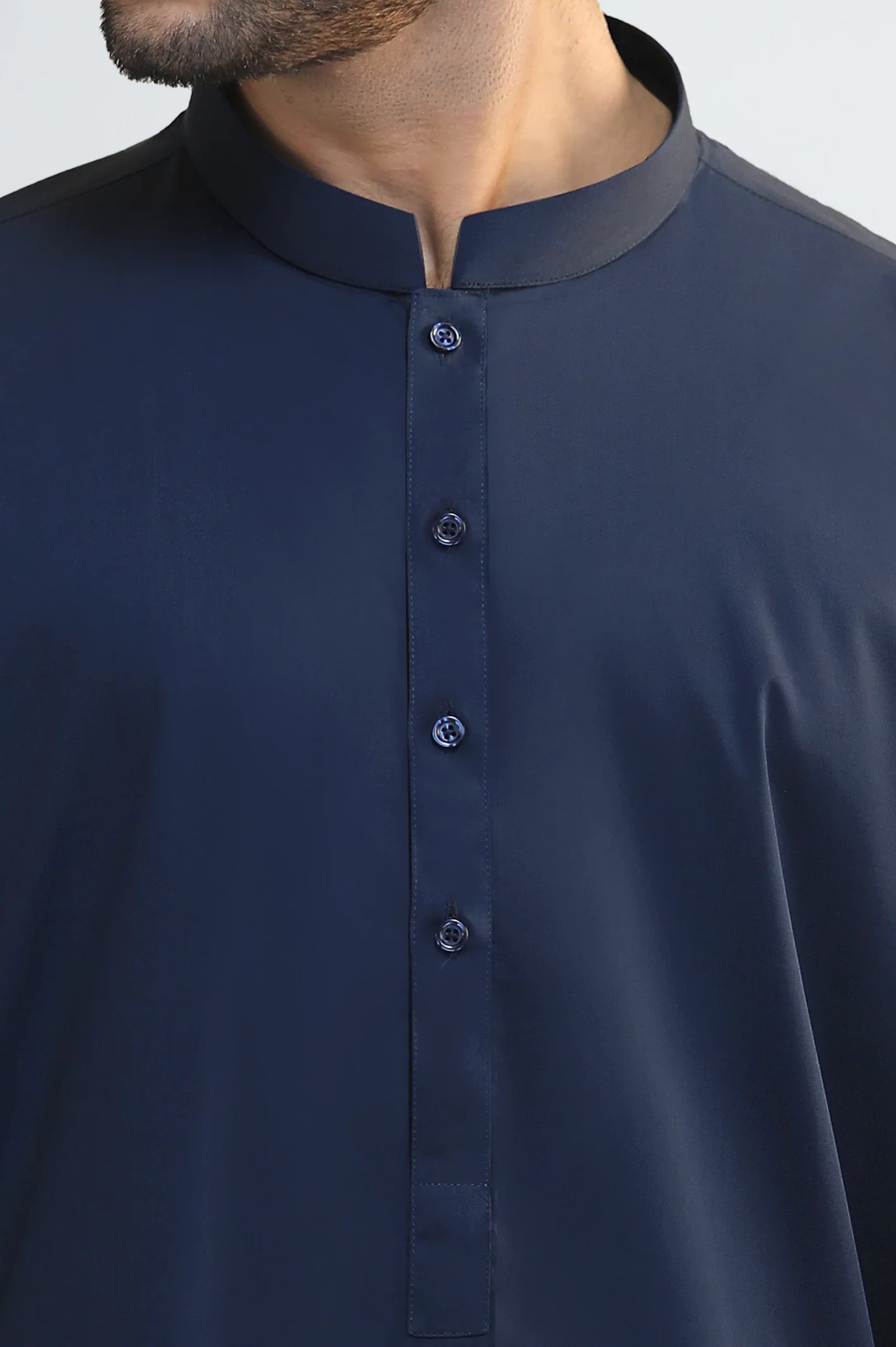 Navy Blue Cotton Shalwar Kameez - Image 3