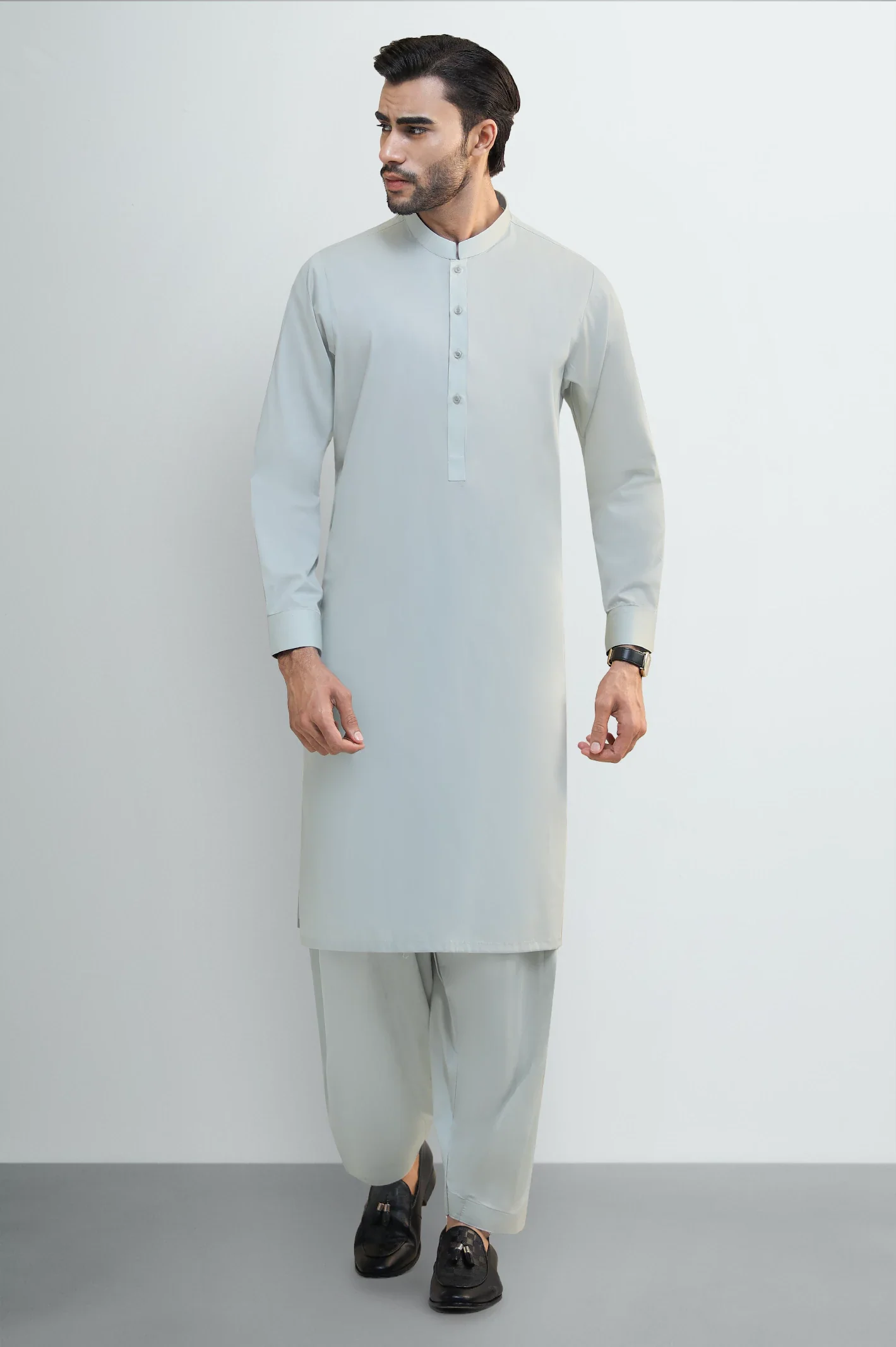 Olive Cotton Shalwar Kameez - Image 2